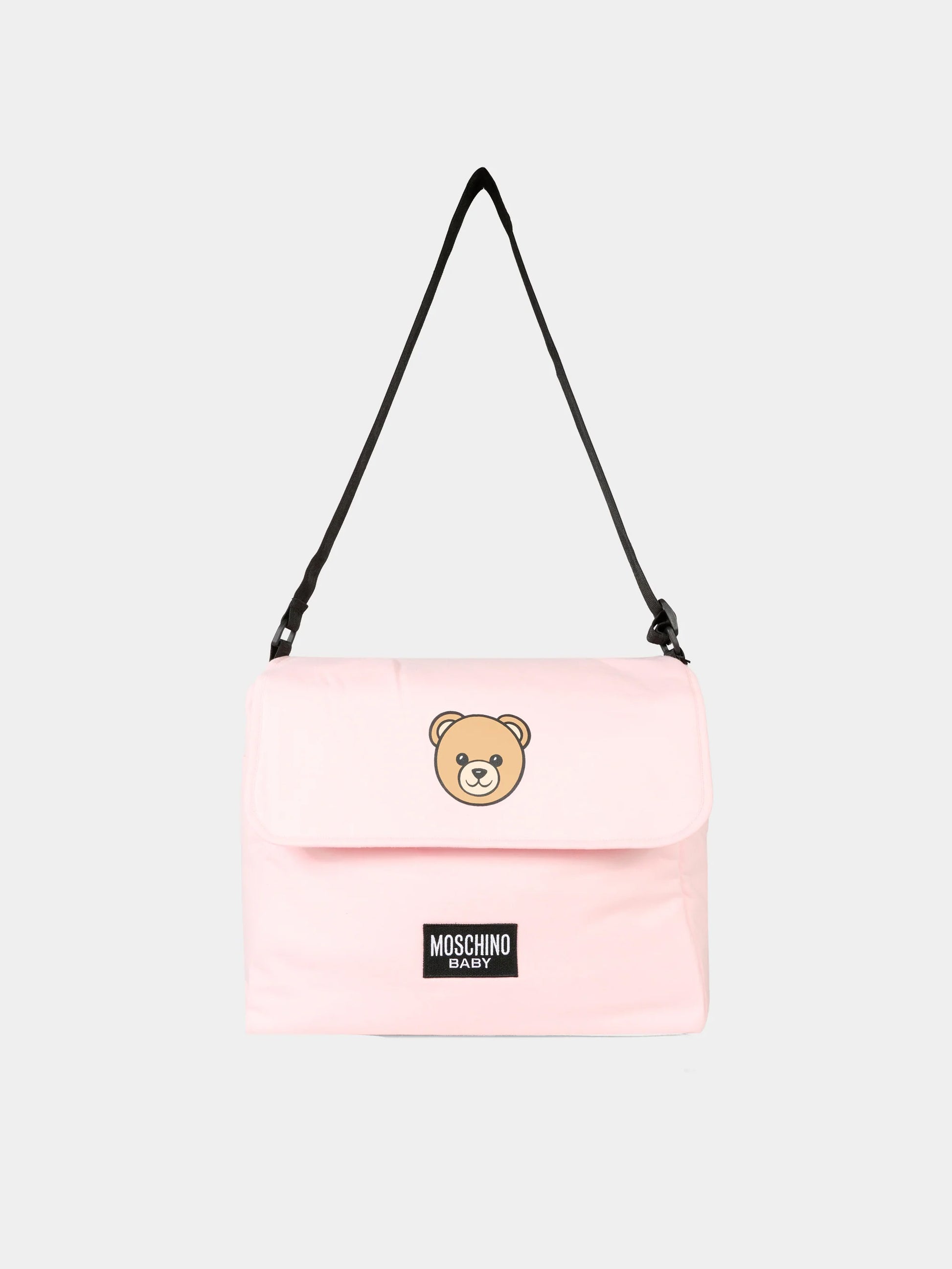 Borsa mamma rosa per neonata con Teddy Bear e logo,Moschino Kids,MUX05V LCA19 50209