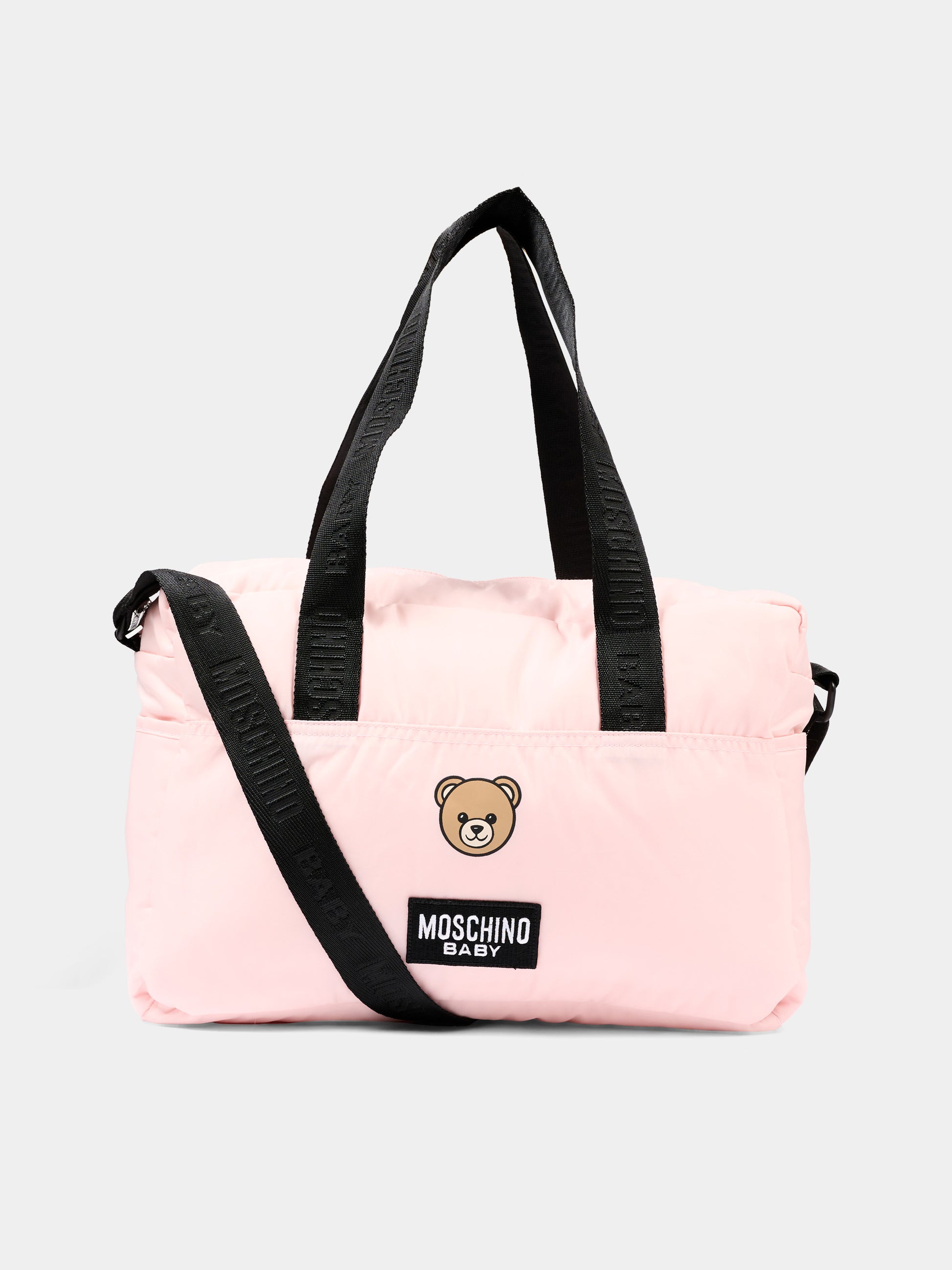 Borsa mamma rosa per neonata con Teddy Bear,Moschino Kids,MUX05W L3A89 50209