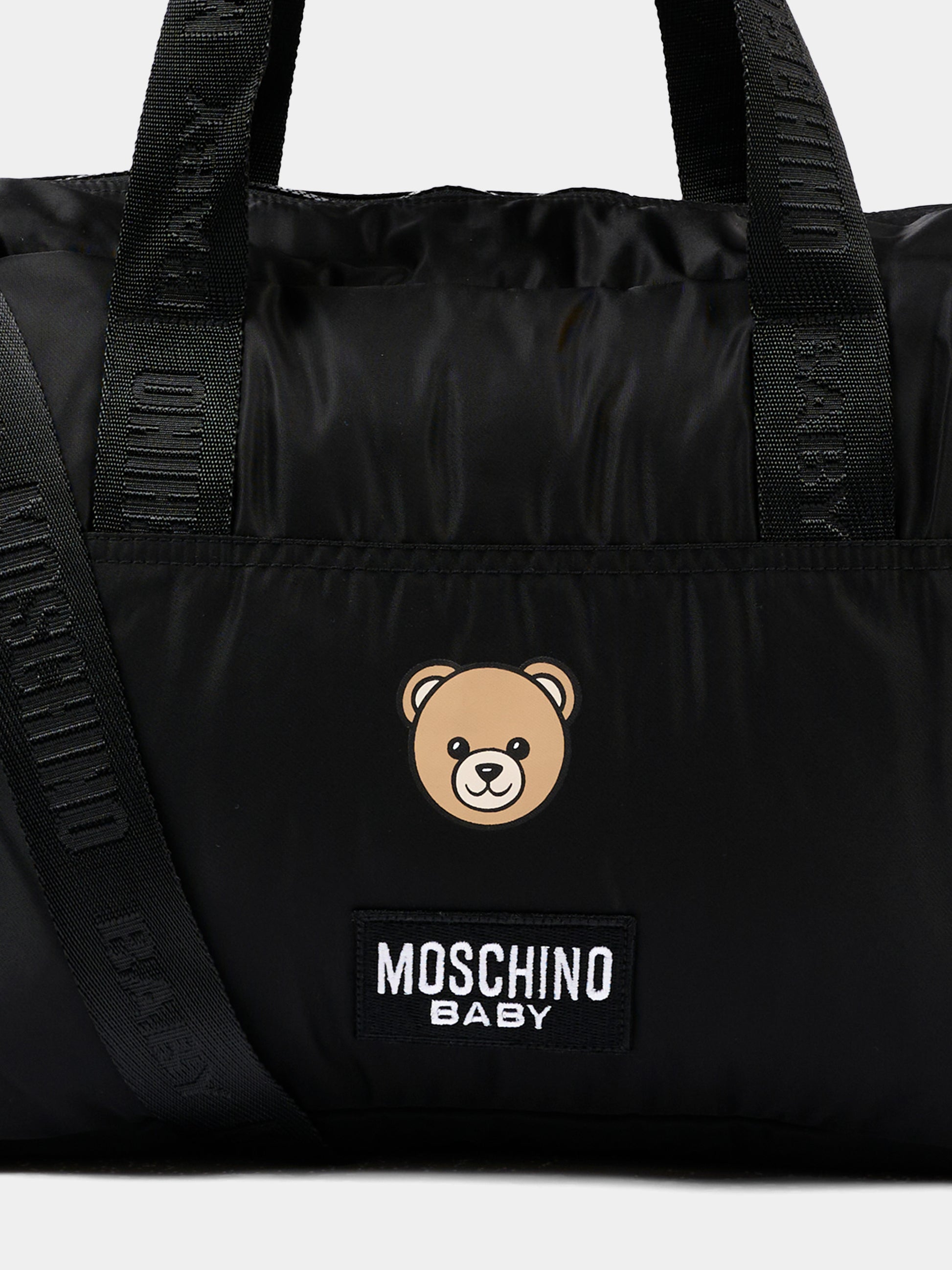 Borsa mamma nera per neonati con Teddy Bear,Moschino Kids,MUX05W L3A89 60100