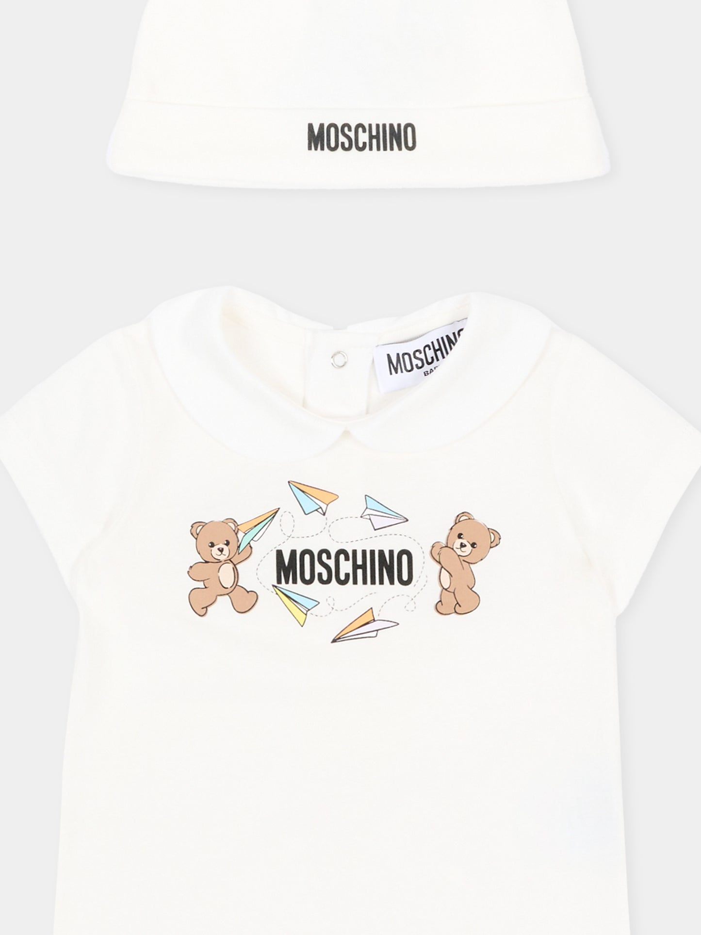 Pagliaccetto avorio per neonati con Teddy Bear,Moschino Kids,MUY090 LAA01 10063