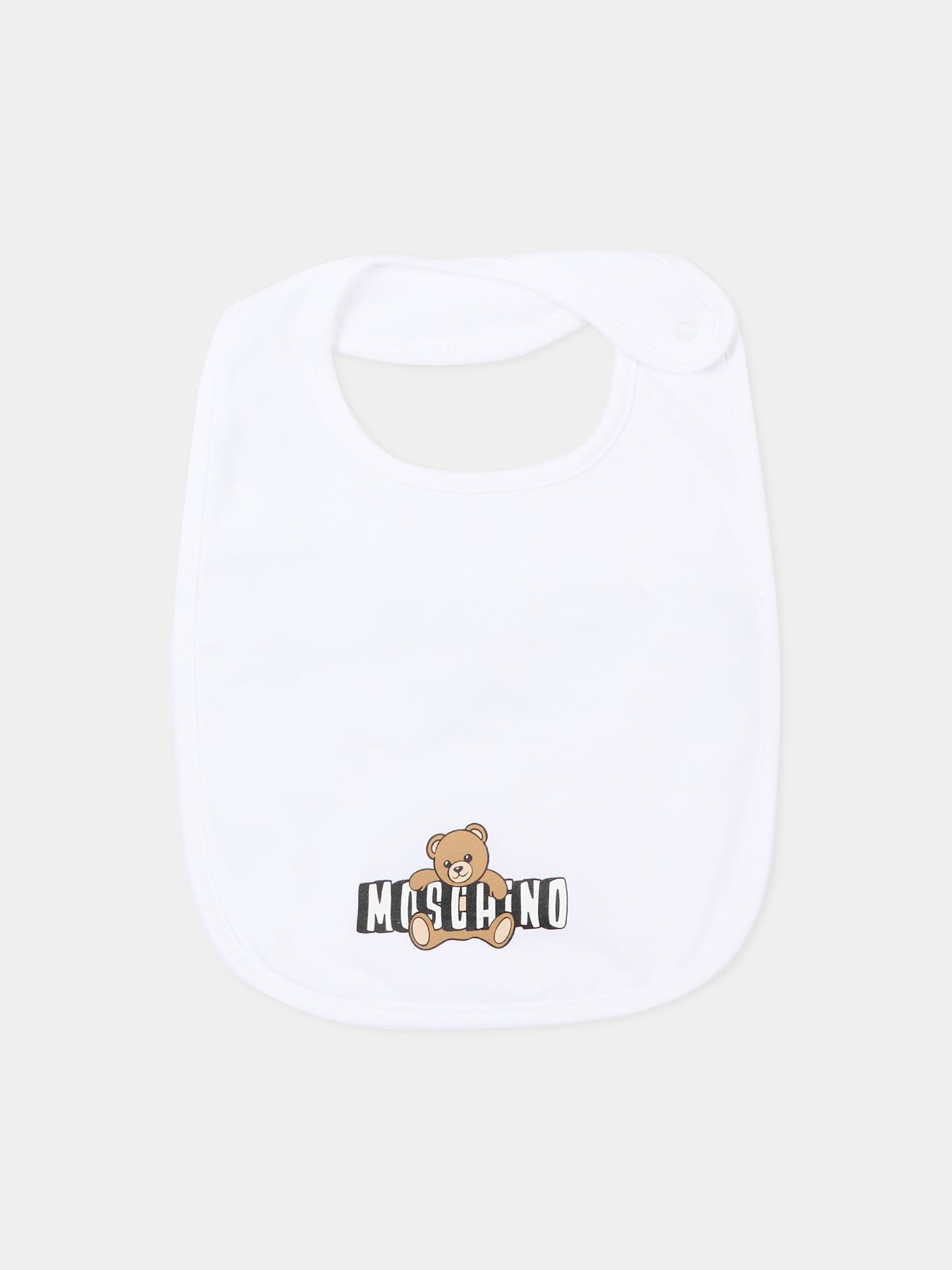 Set accessori bianco per neonati logo teddy,Moschino Kids,MUY095 LCA19 10101