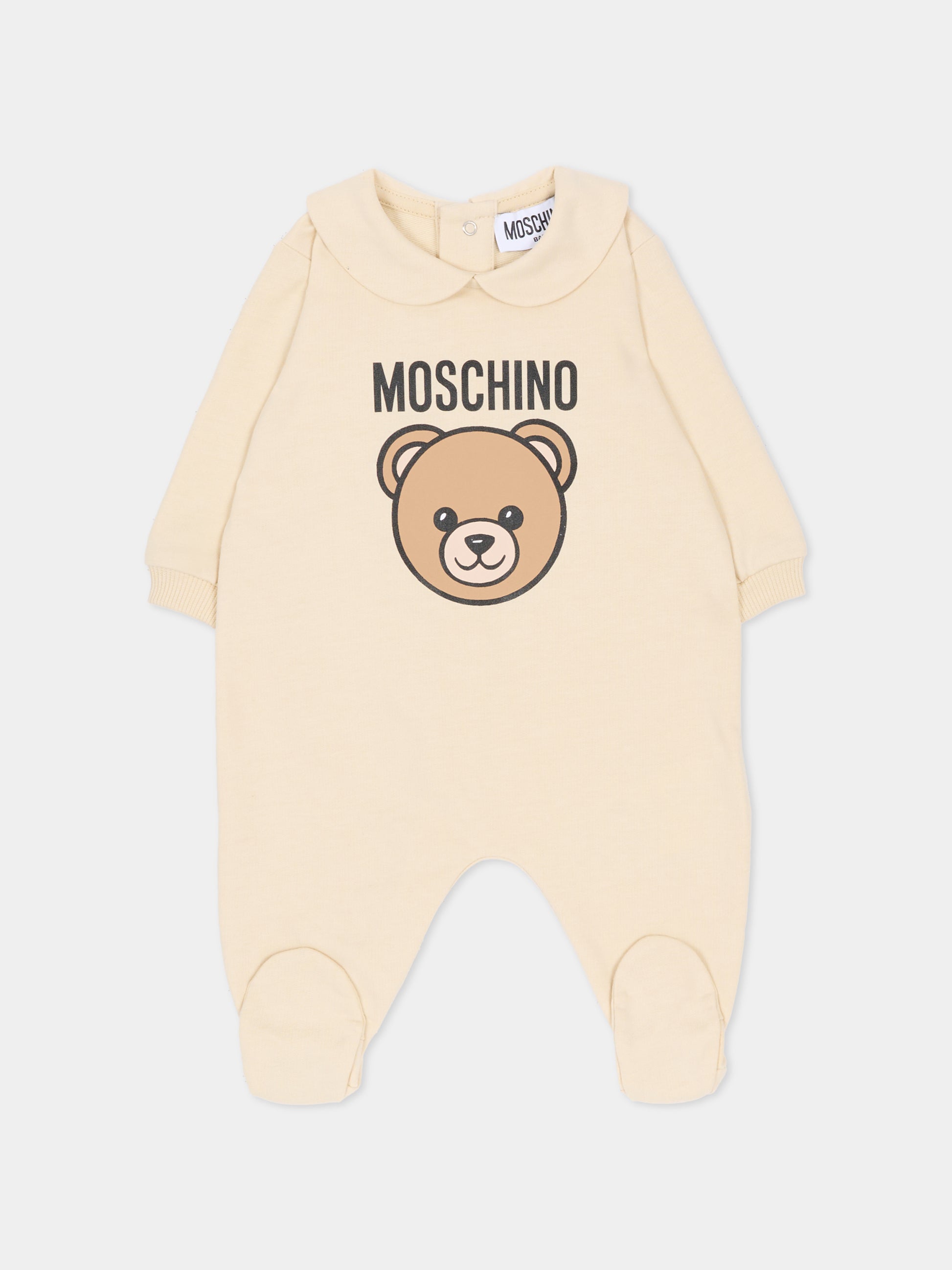 Set tutine beige per neonati con Teddy Bear,Moschino Kids,MUY097 LCA19 20404