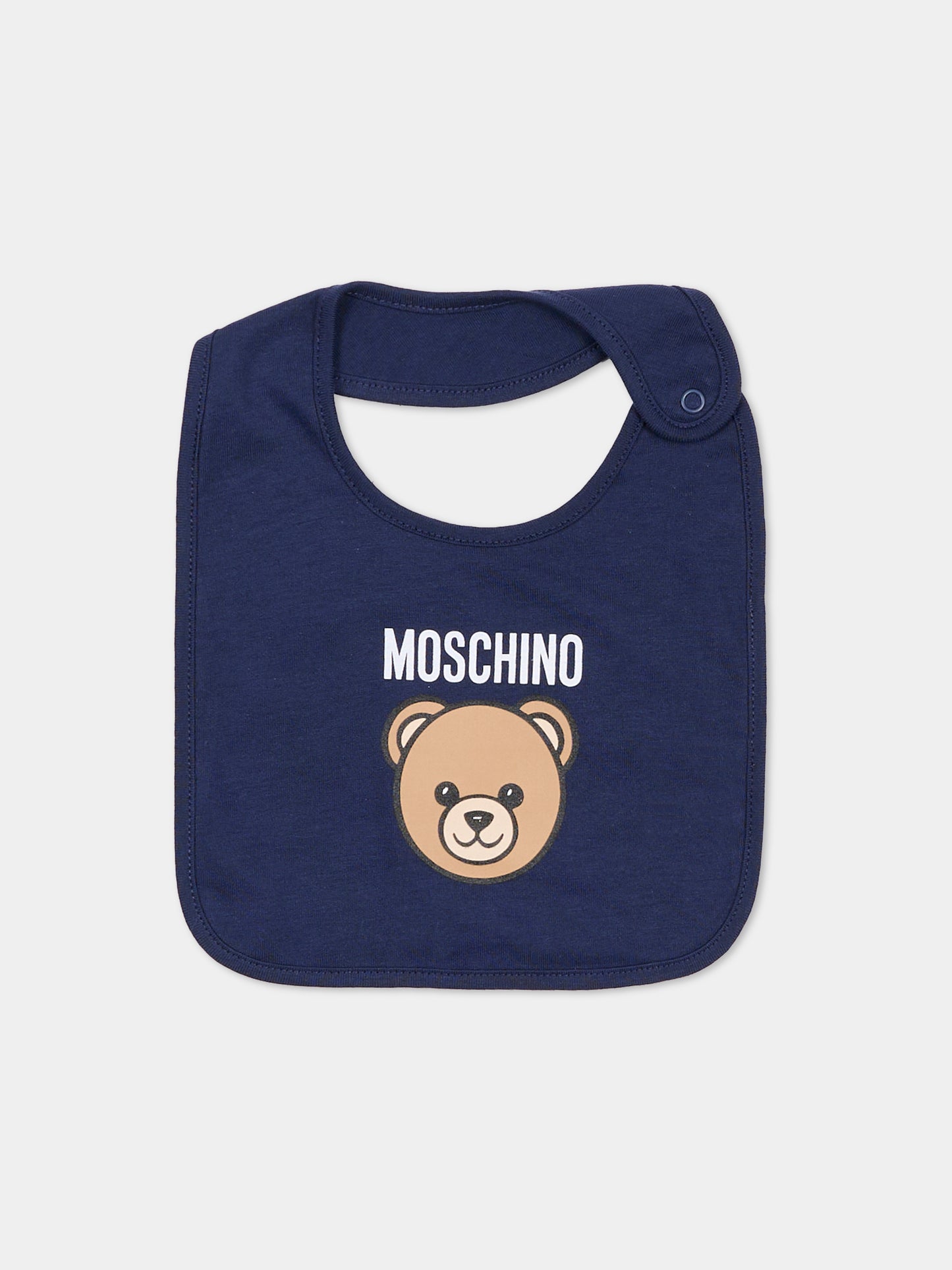 Set tutine blu per neonati con Teddy Bear,Moschino Kids,MUY097 LCA19 40016