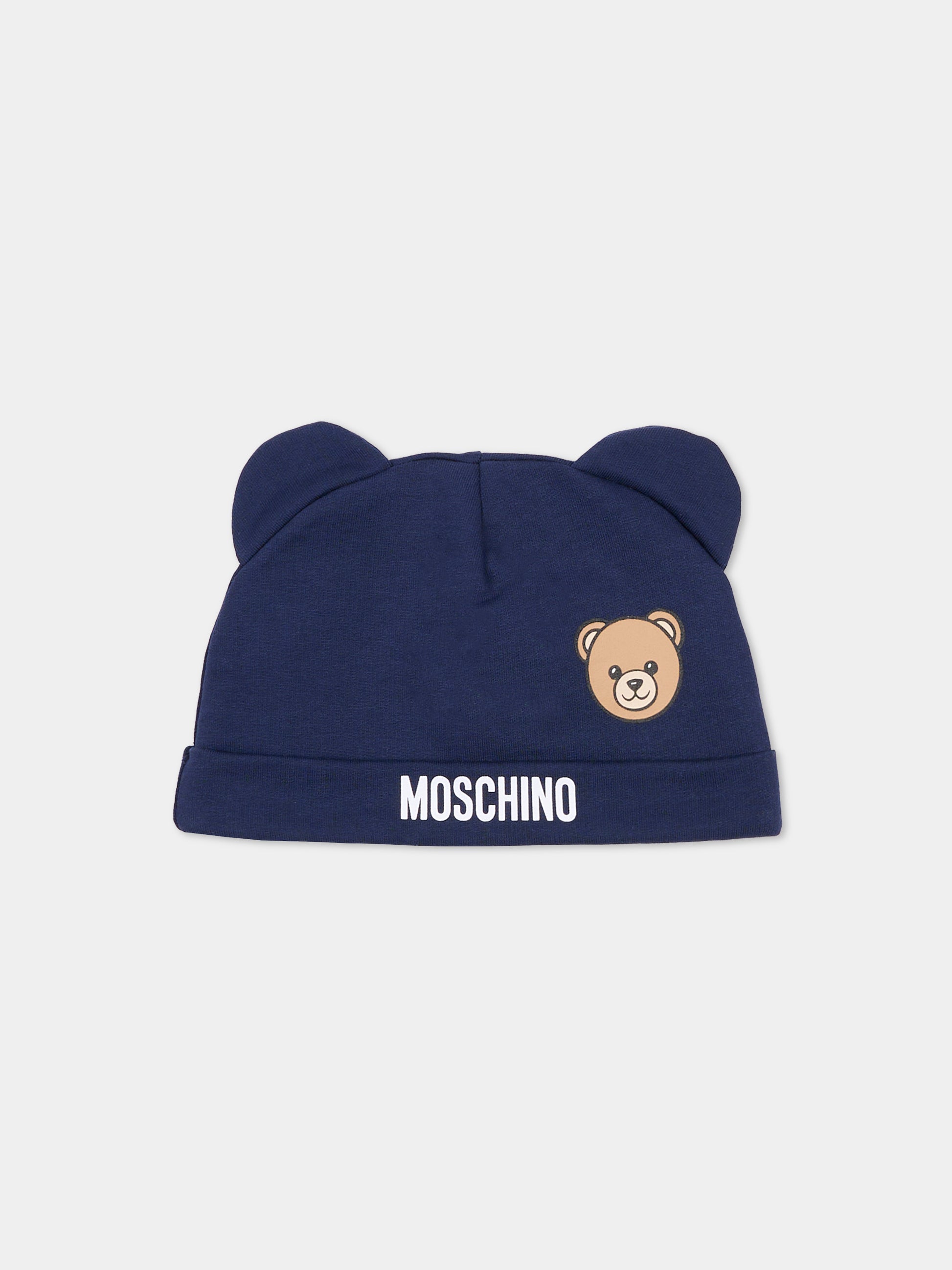 Set tutine blu per neonati con Teddy Bear,Moschino Kids,MUY097 LCA19 40016