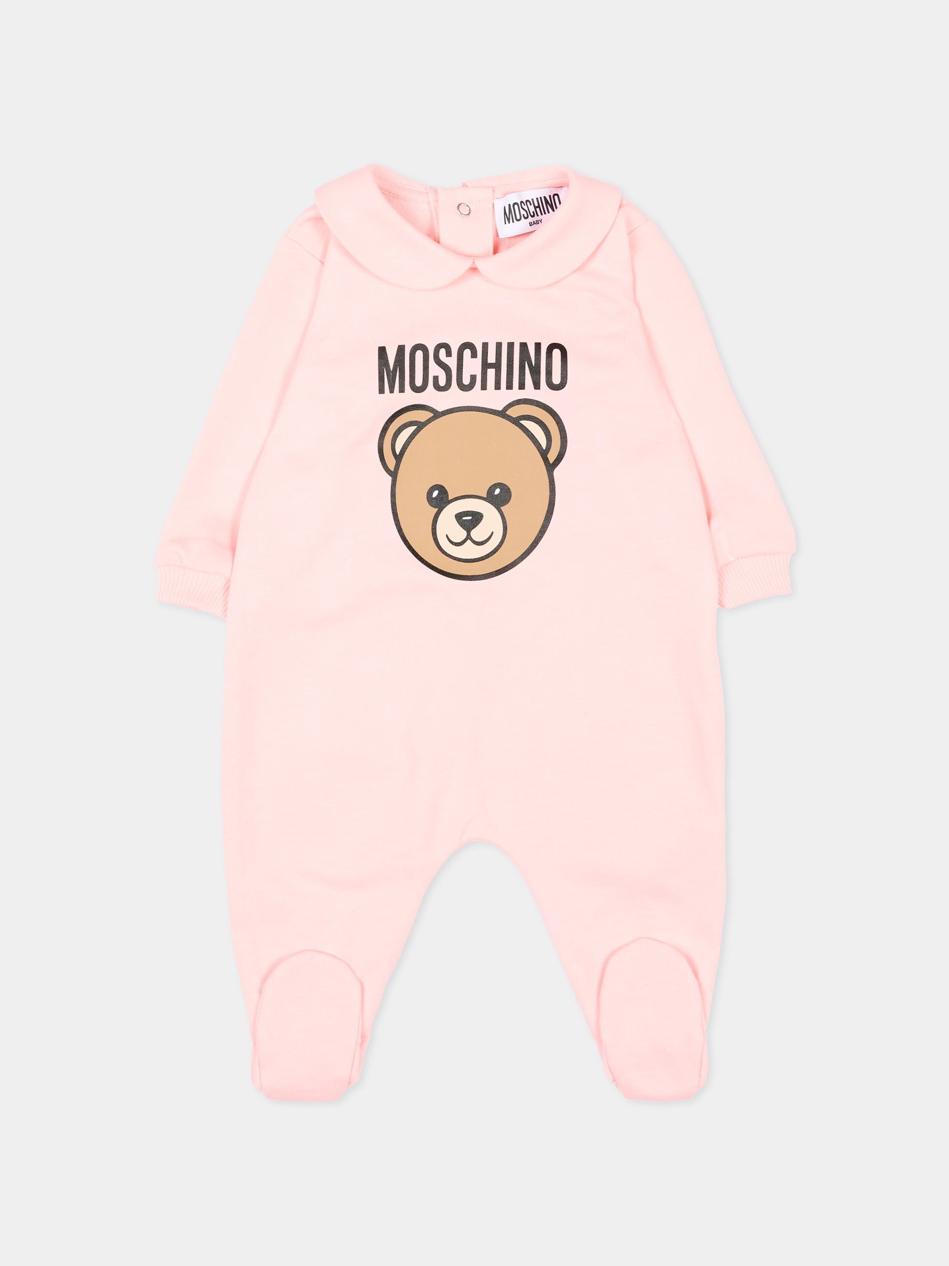 Set tutine rosa per neonata con Teddy Bear,Moschino Kids,MUY097 LCA19 50209