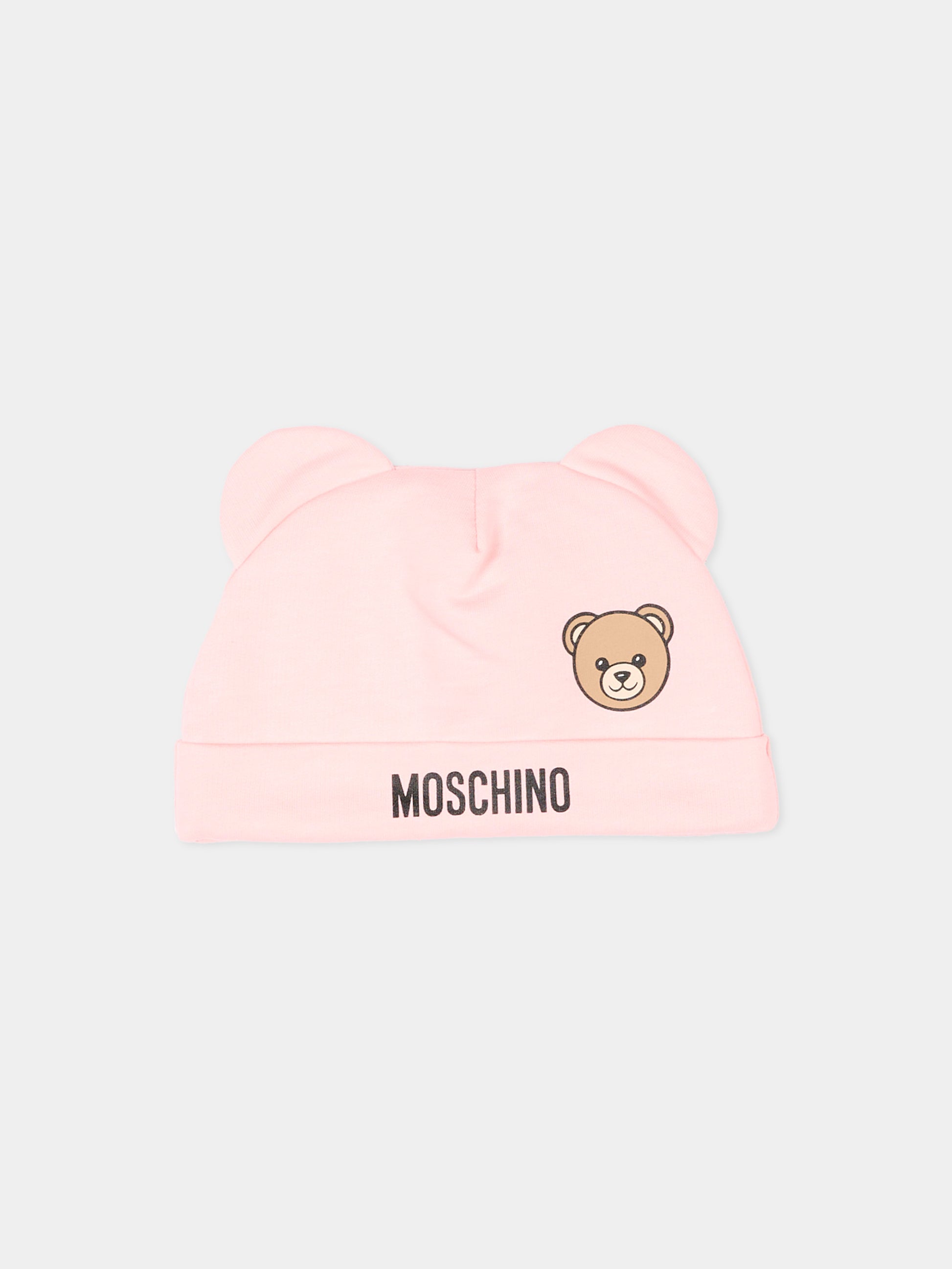 Set tutine rosa per neonata con Teddy Bear,Moschino Kids,MUY097 LCA19 50209