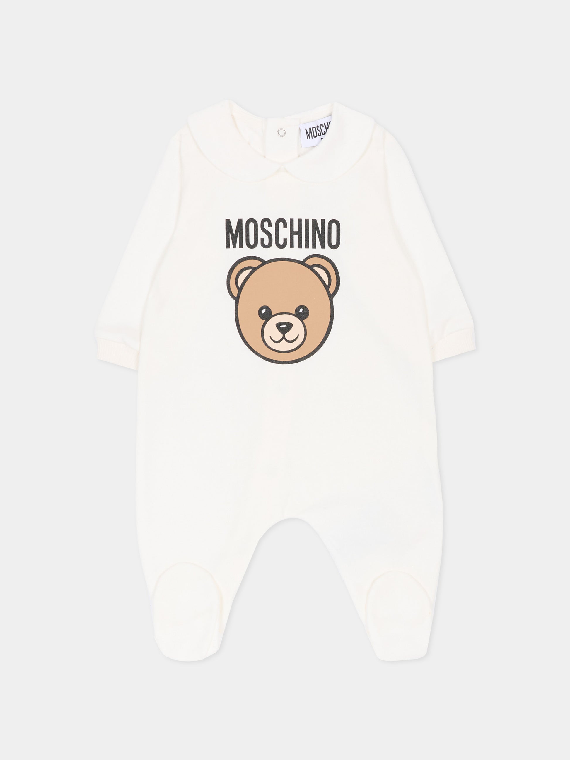 Tutina avorio per neonati con Teddy Bear,Moschino Kids,MUY098 LCA19 10063