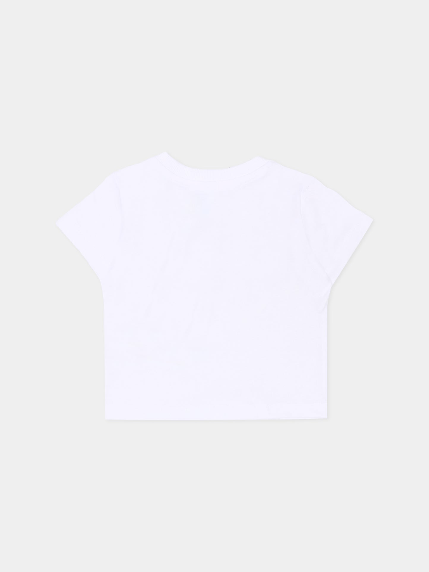 T-shirt bianca per neonati con Teddy Bear,Moschino Kids,MXM047 LAA02 10101