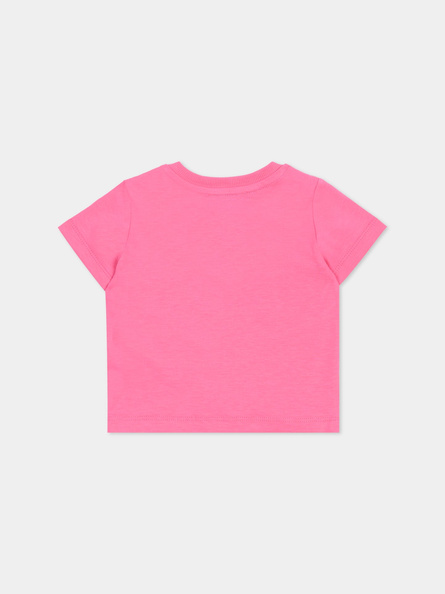 T-shirt fucsia per neonata con Teddy Bear,Moschino Kids,MXM047 LAA02 50533