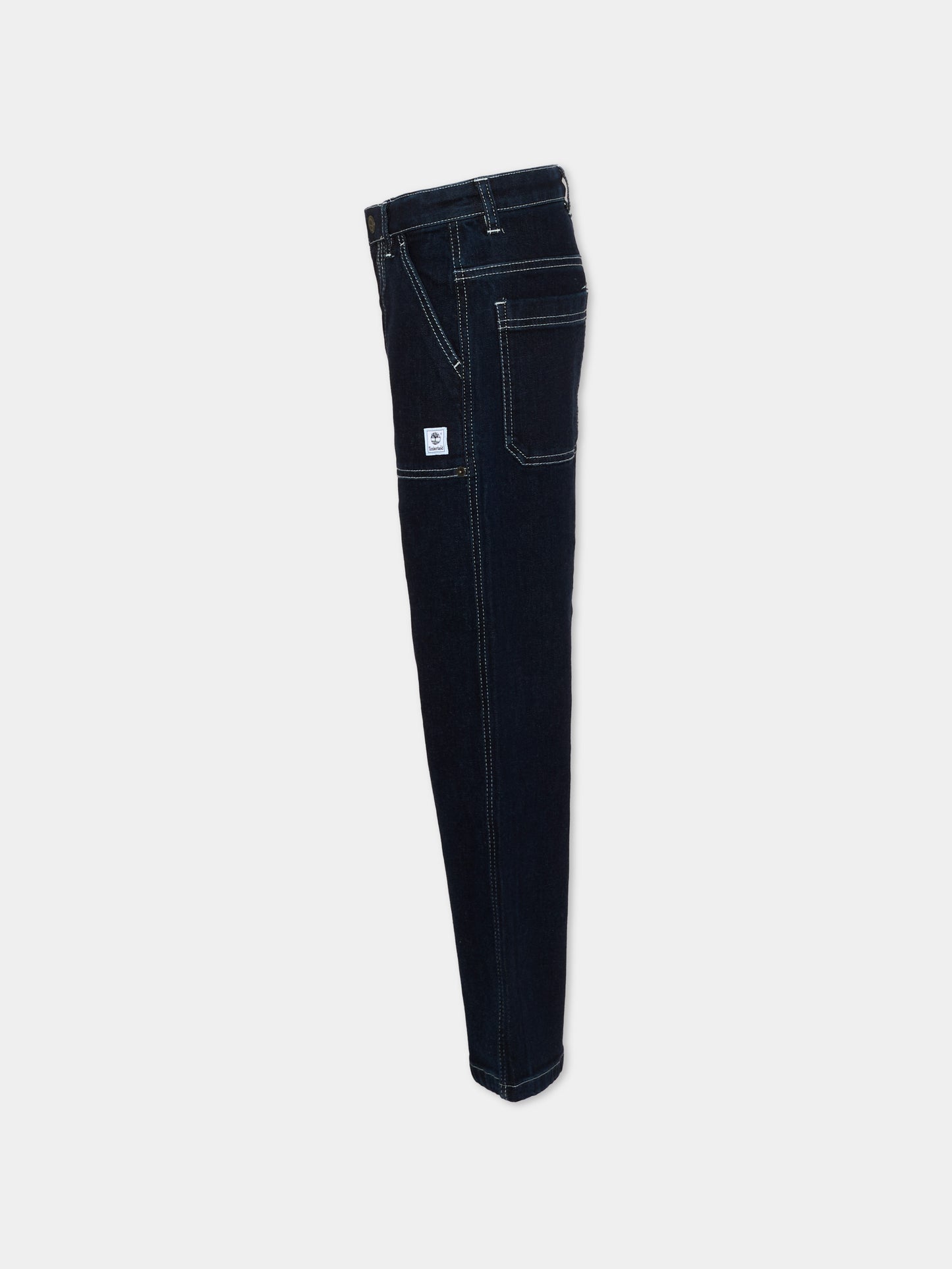 Jeans denim per bambino con logo,Timberland,T60840 Z10