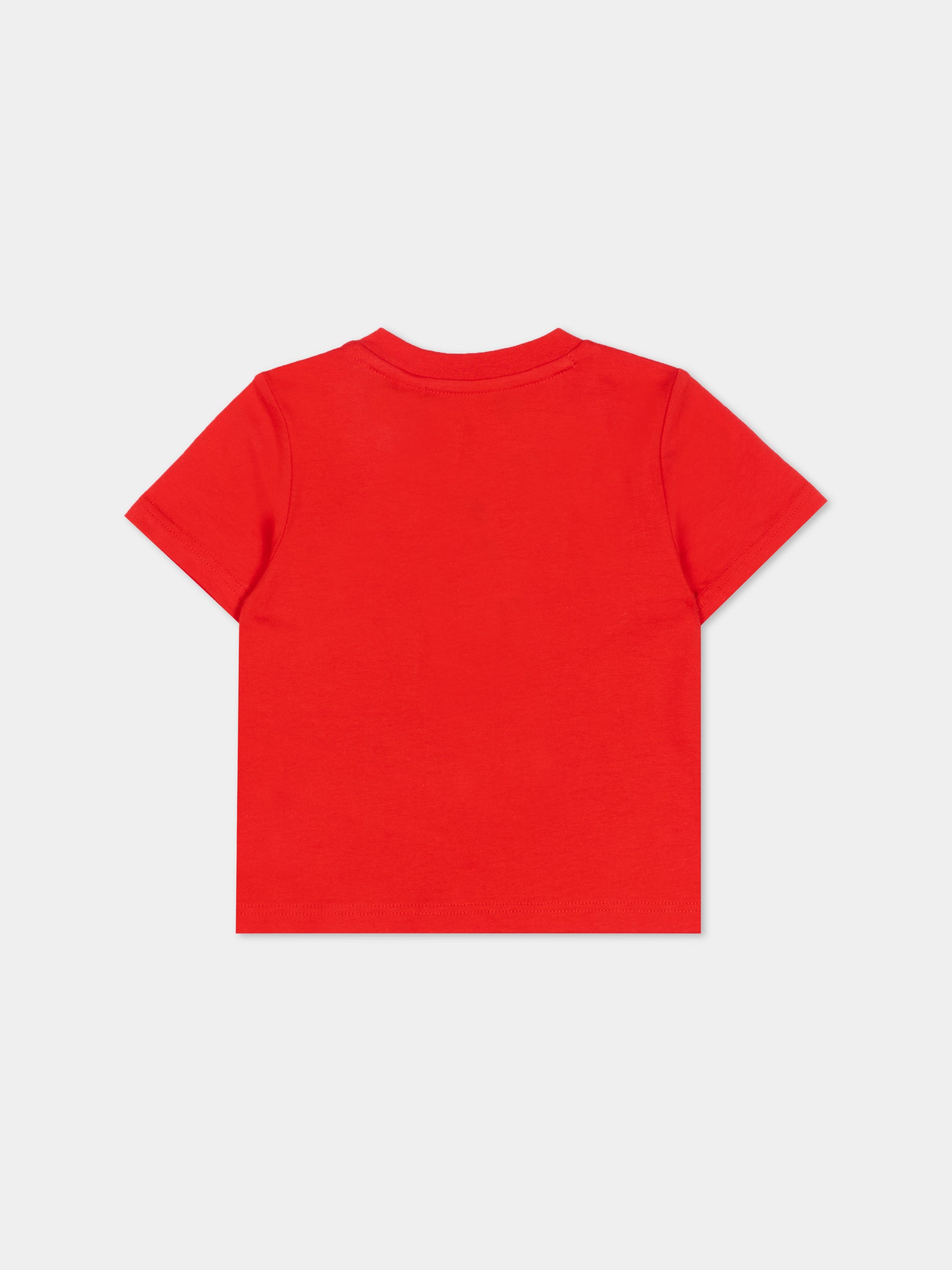 T-Shirt rossa per neonato con logo,Timberland,T60854 97E