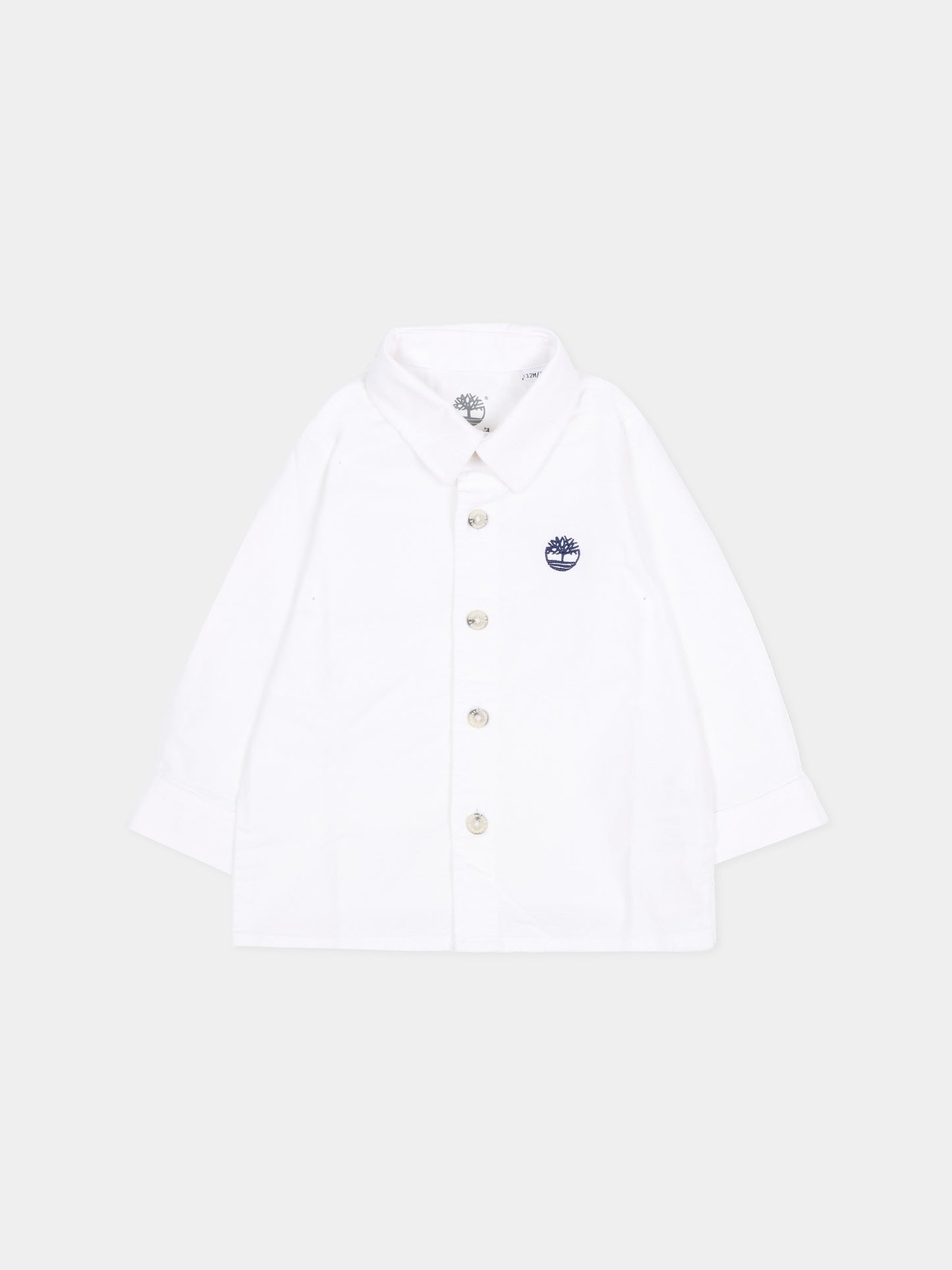Camicia bianca per neonato con logo,Timberland,T60885 10P