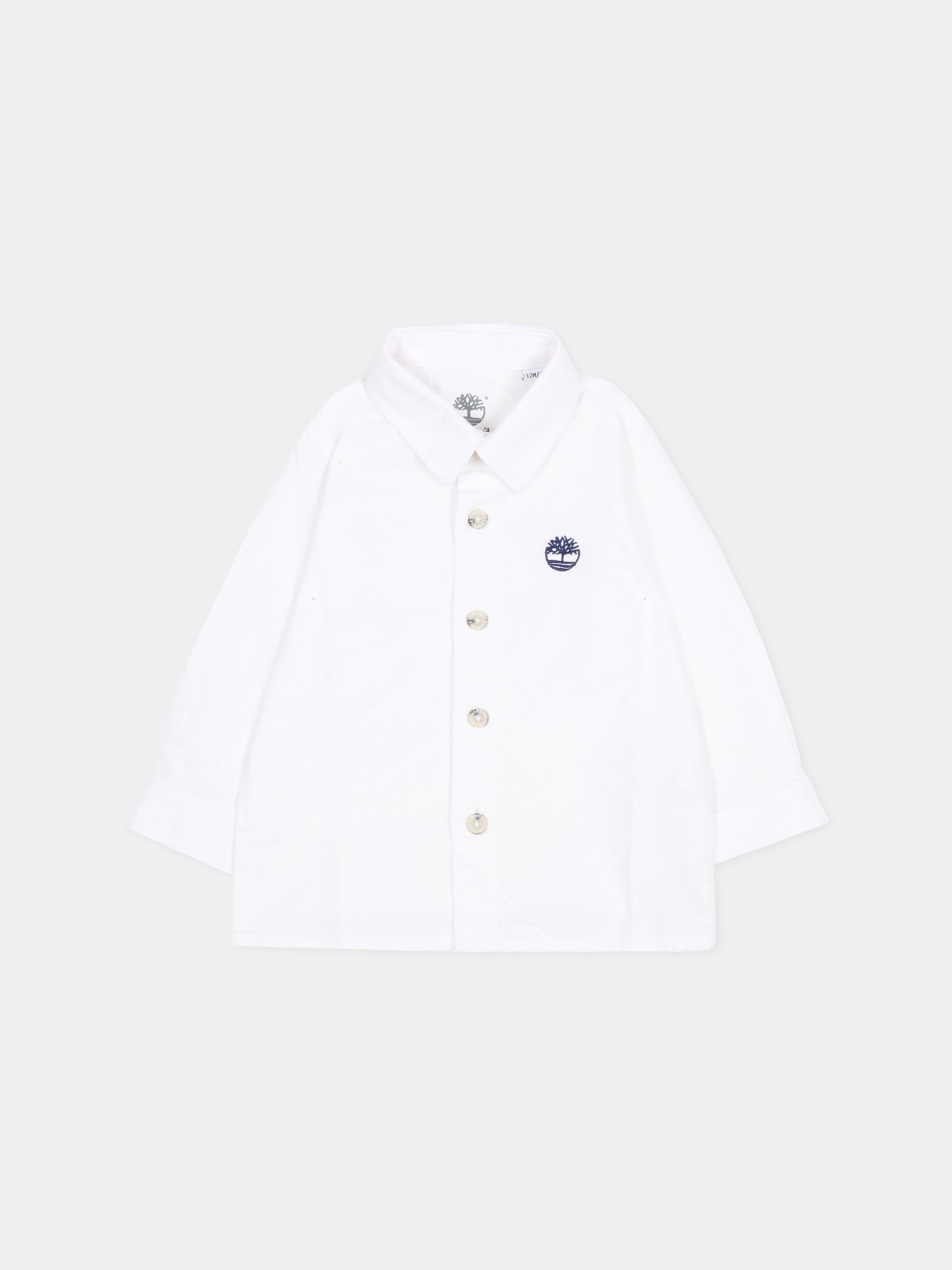 Camicia bianca per neonato con logo,Timberland,T60885 10P