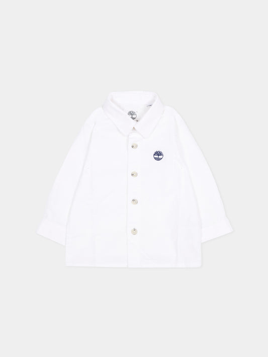 Camicia bianca per neonato con logo,Timberland,T60885 10P