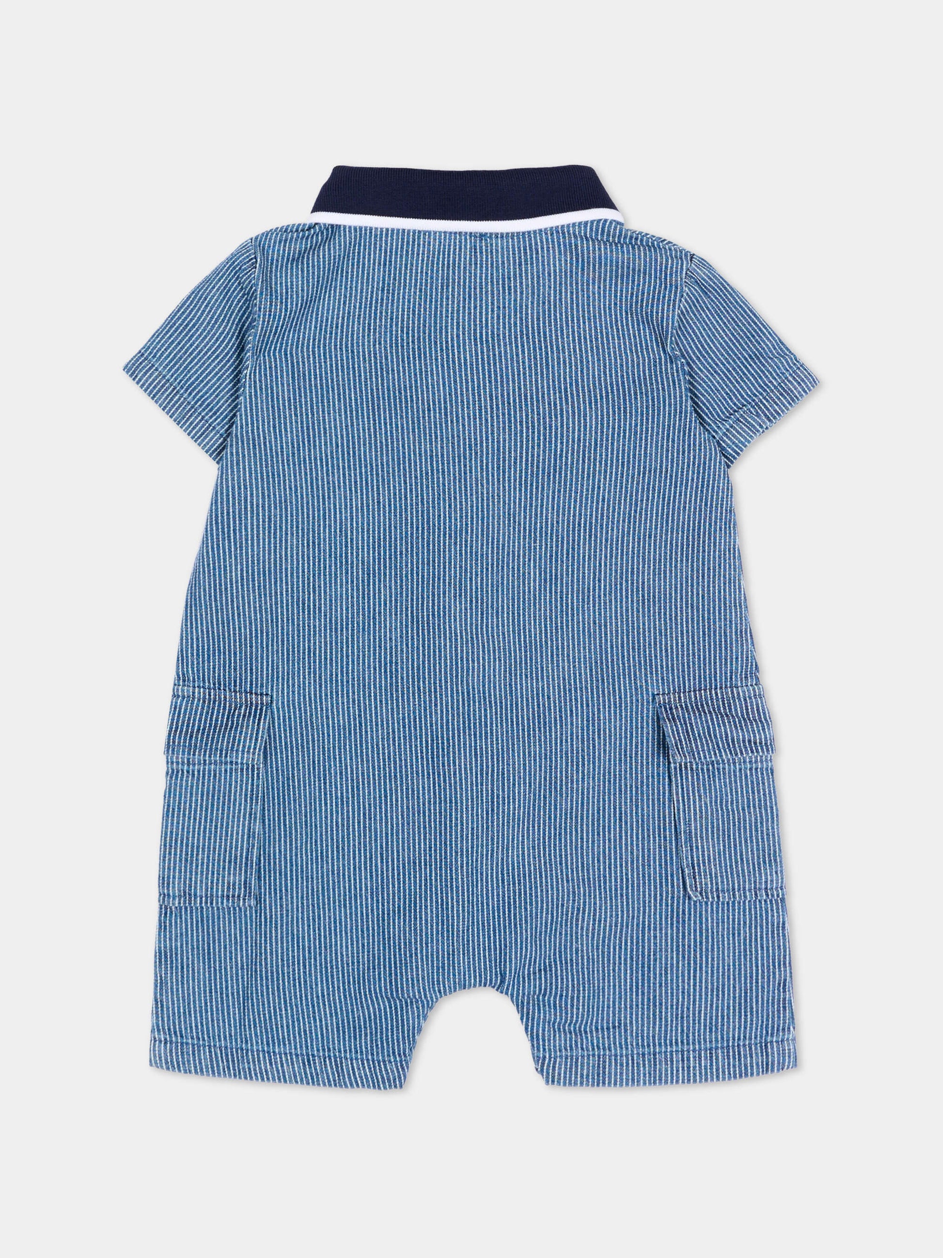 Pagliaccetto blu per neonato a righe,Timberland,T60891 V21