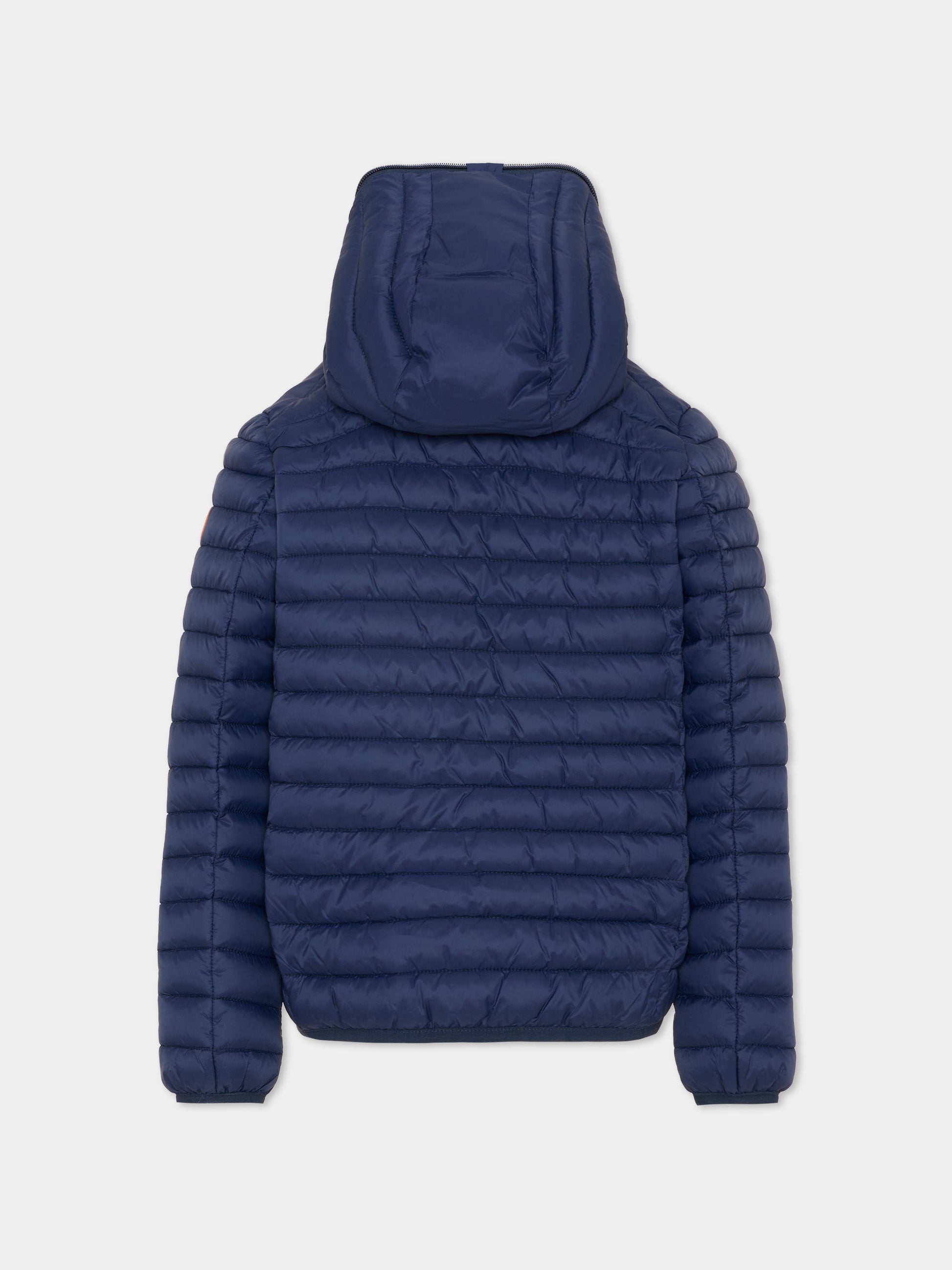 Piumino Giga blu per bambino con logo,Save The Duck Kids,J30650B GIGA22 90000