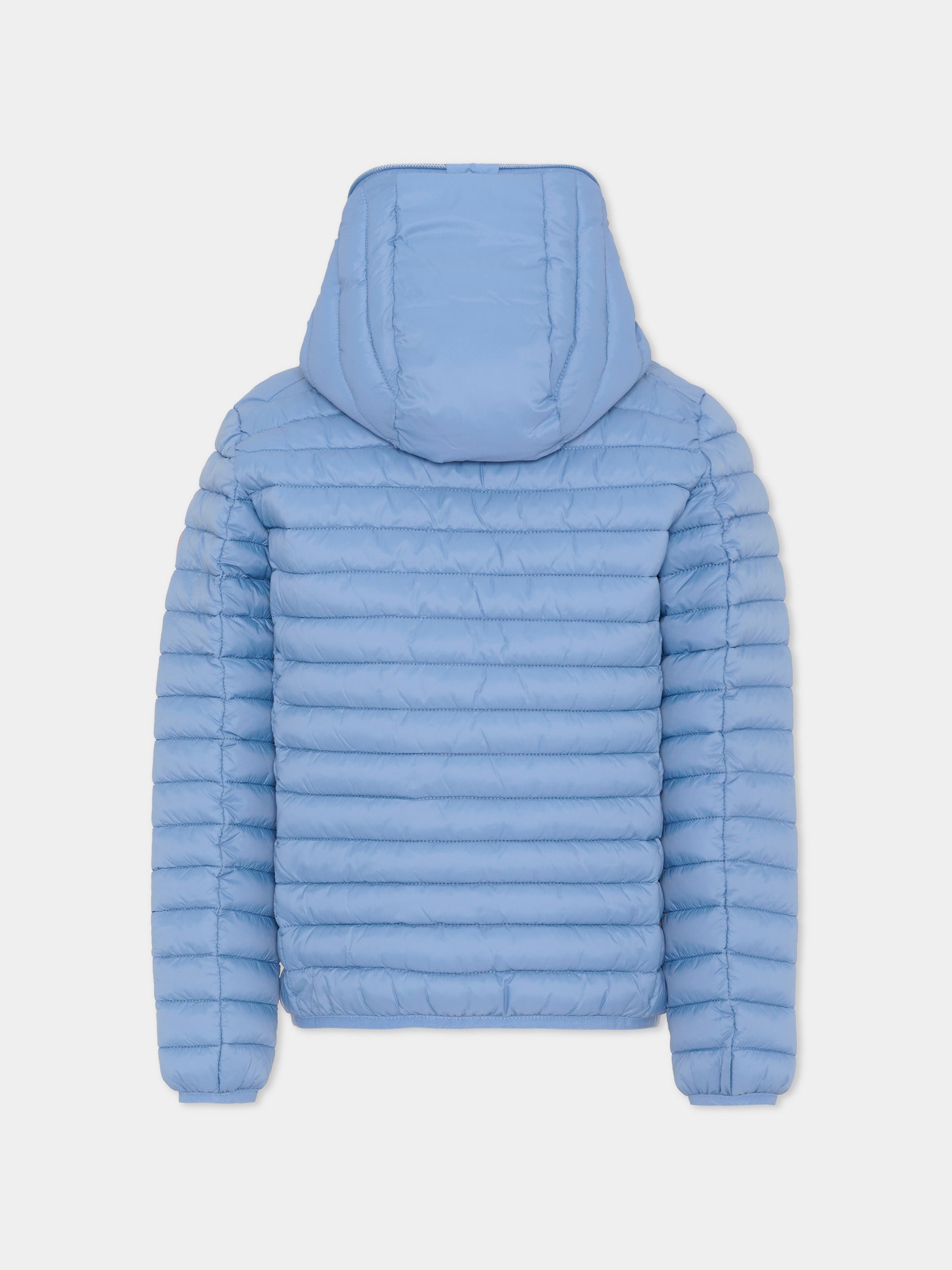 Piumino Giga azzurro per bambino con logo,Save The Duck Kids,J30650B GIGA22 90072