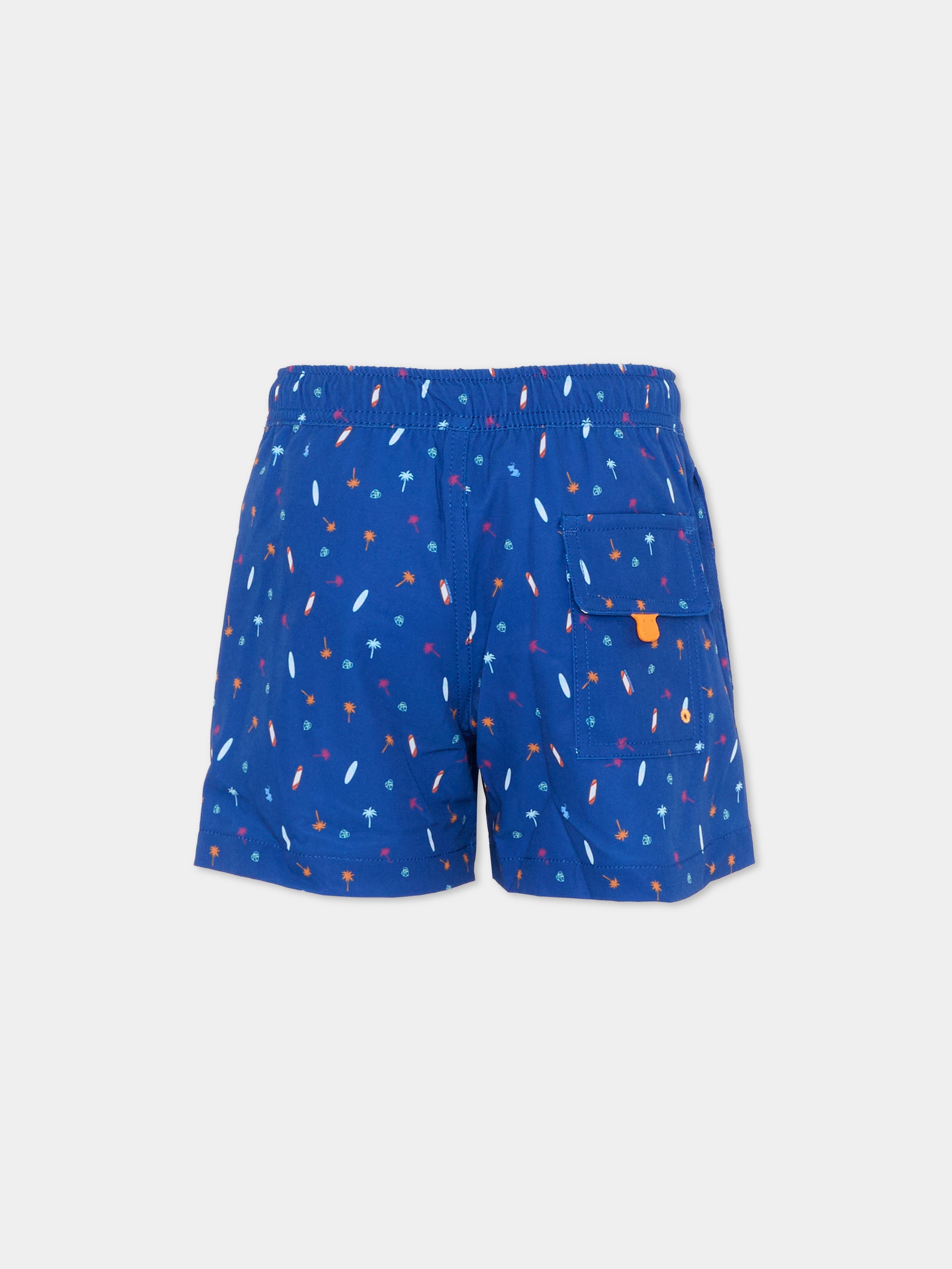 Boxer mare blu Getu per bambino con palme,Save The Duck Kids,JW1231B SIPO22 21957