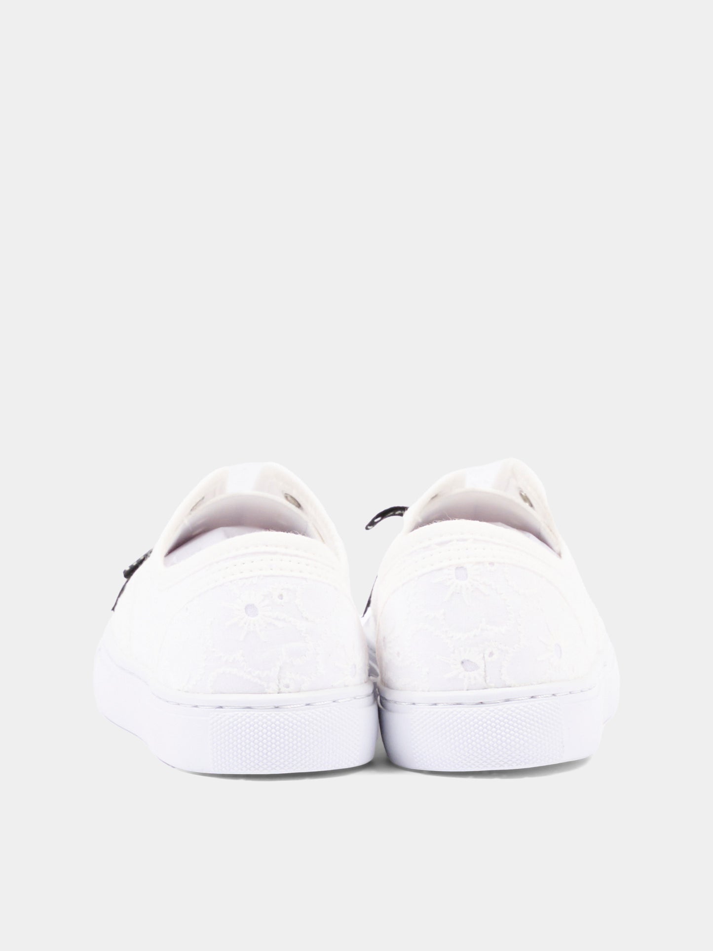 Sneakers avorio per bambina in sangallo con logo,Philosophy,I8G006 - 7946 - 0001