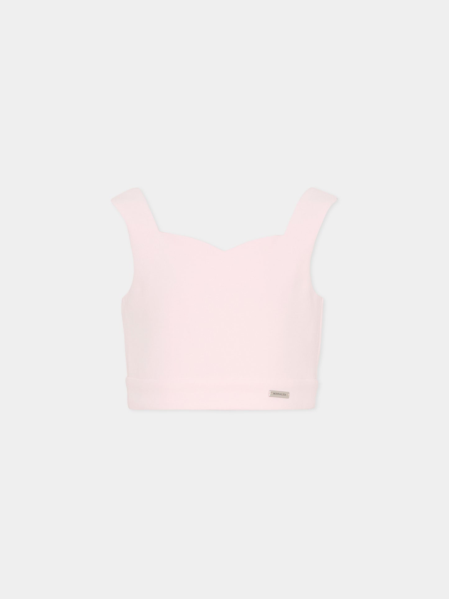Top rosa per bambina con logo,Monnalisa,71G307 - 7303 - 0091