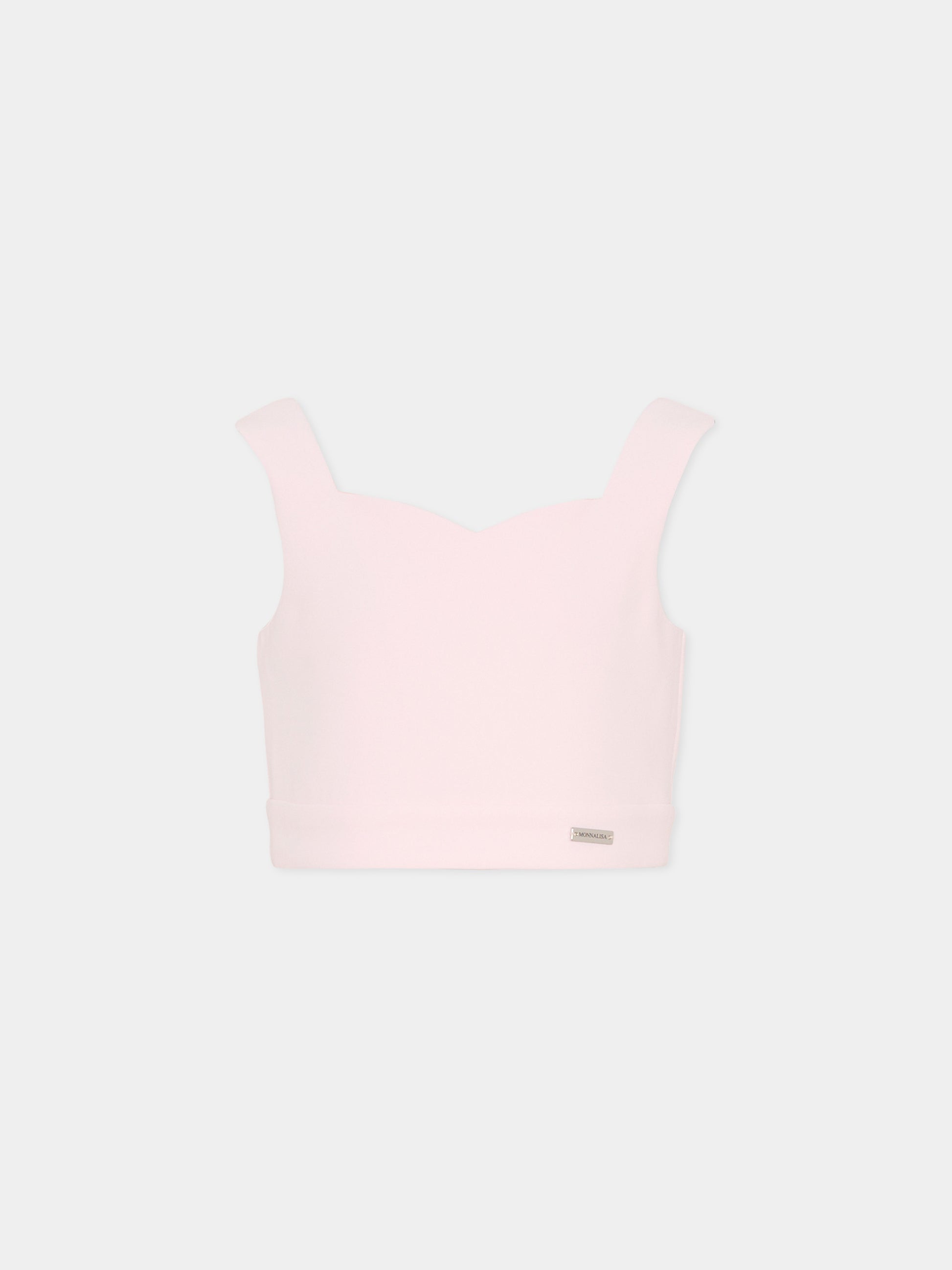 Top rosa per bambina con logo,Monnalisa,71G307 - 7303 - 0091