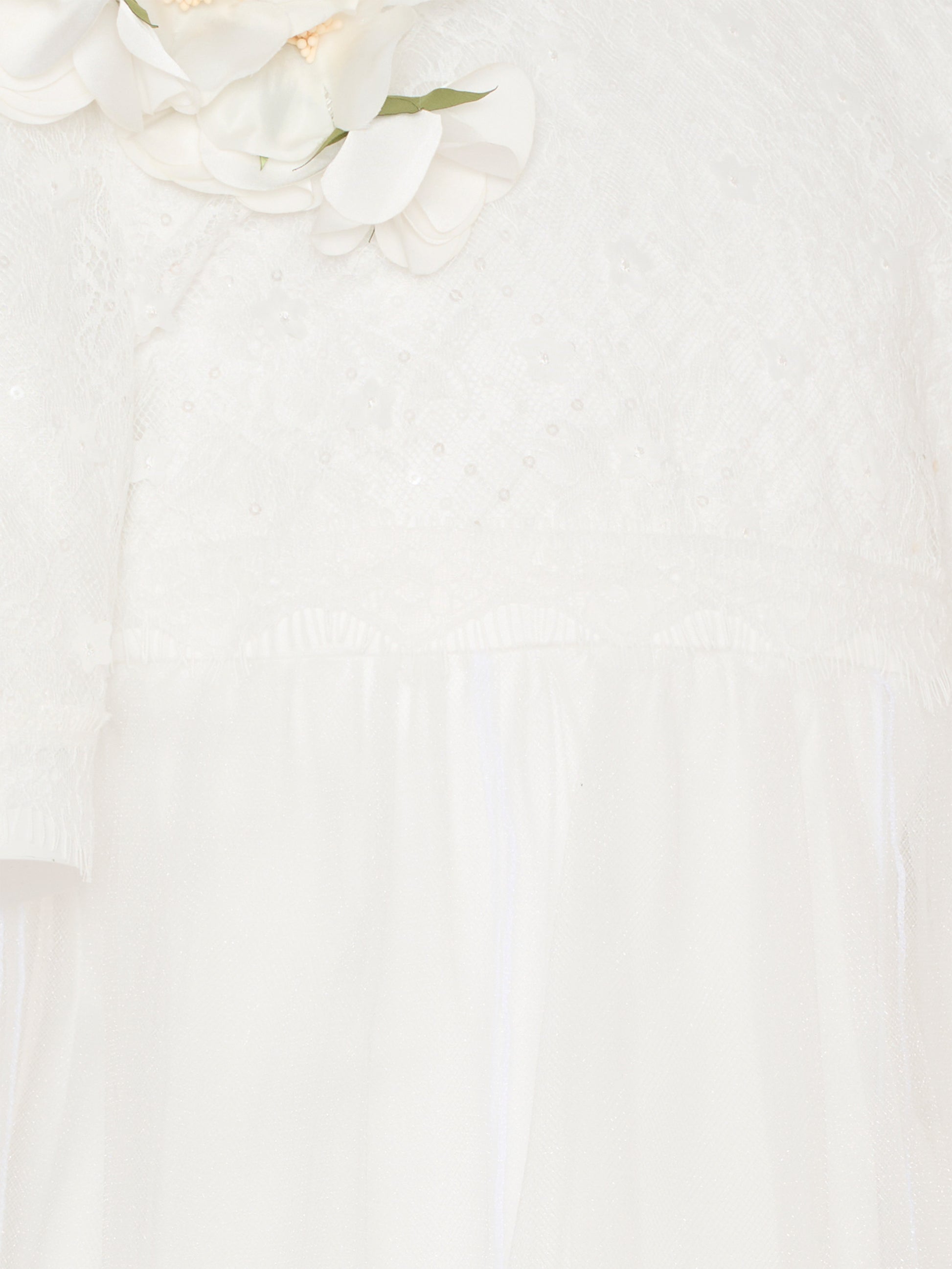 Vestito bianco per bambina con ricami,Monnalisa,71G906 - 7910 - 0001