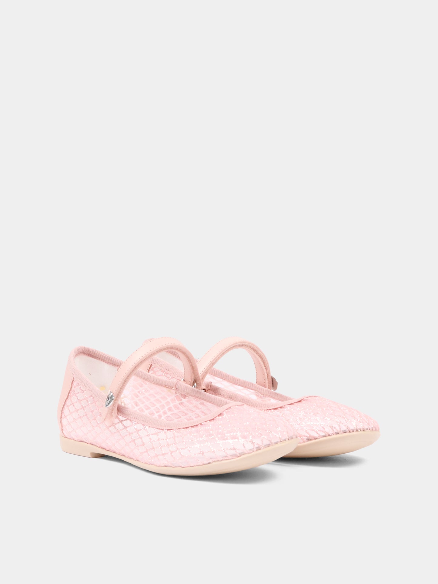 Ballerine rosa per bambina con cuore,Monnalisa,87G002 - 7704 - 0091