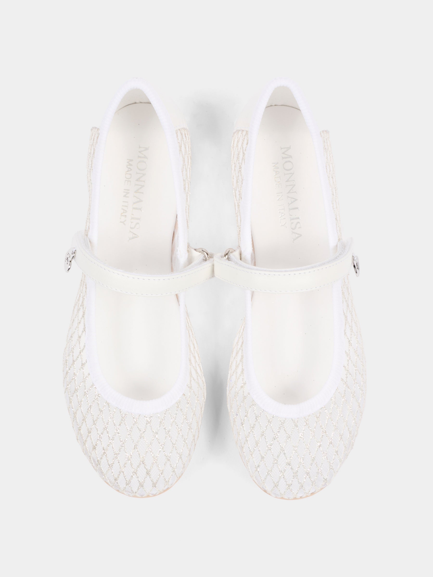 Ballerine bianche per bambina con cuore,Monnalisa,87G002 - 7704 - 0099