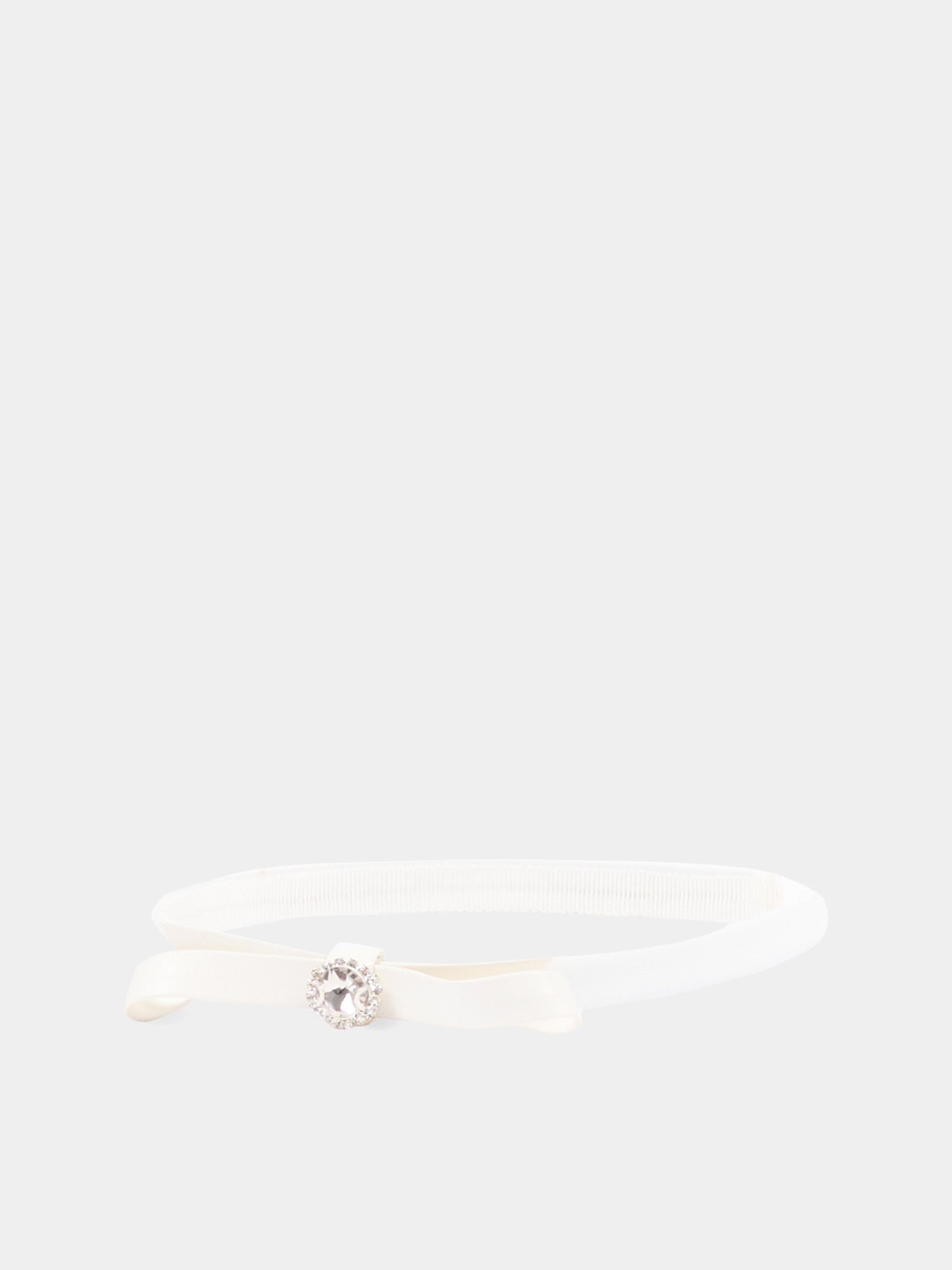 Cerchietto bianco per bambina con fiocco,Monnalisa,17G005 - 7067 - 0099