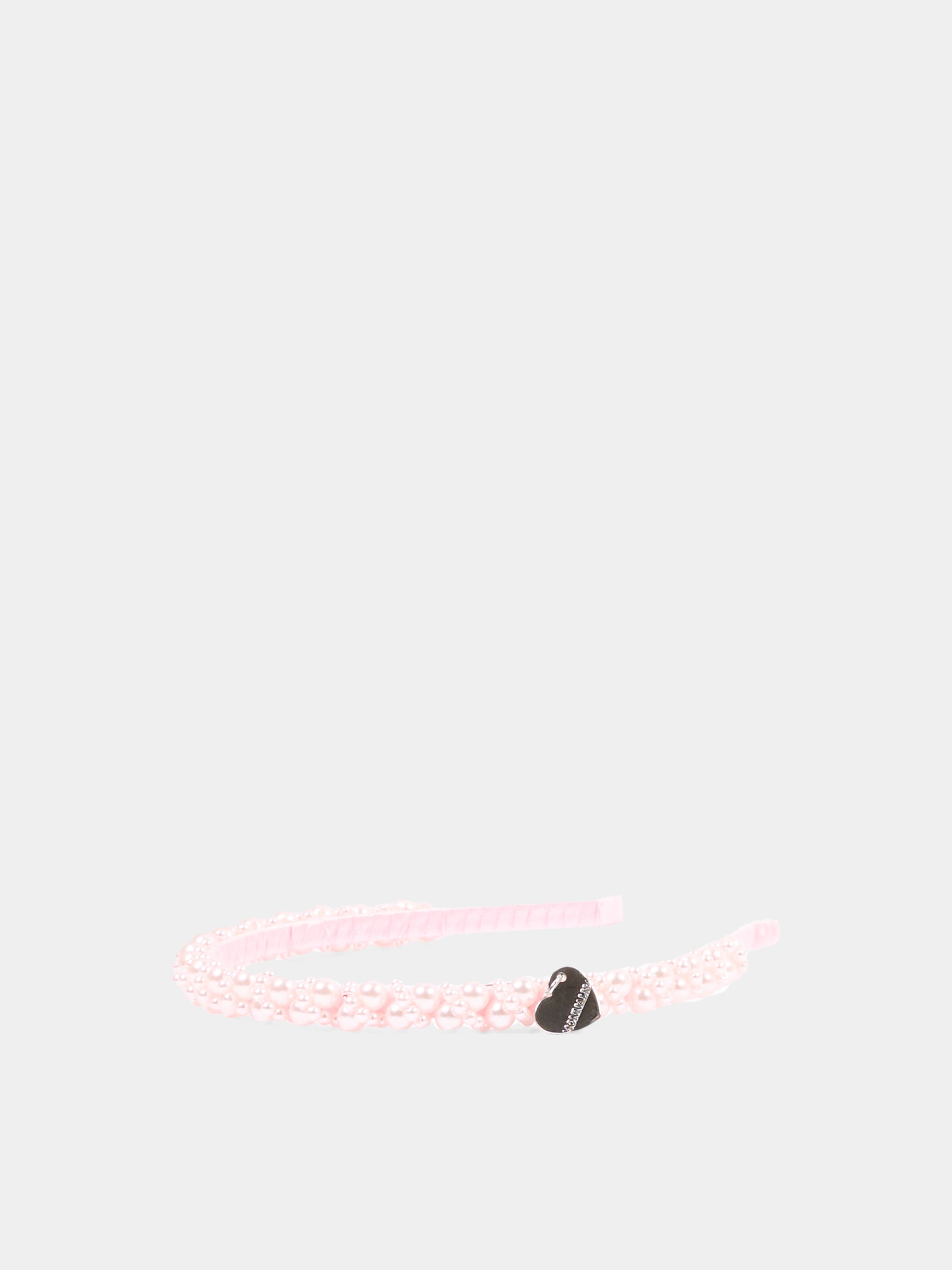 Cerchietto rosa per bambina con perle,Monnalisa,17G006 - 7759 - 0090