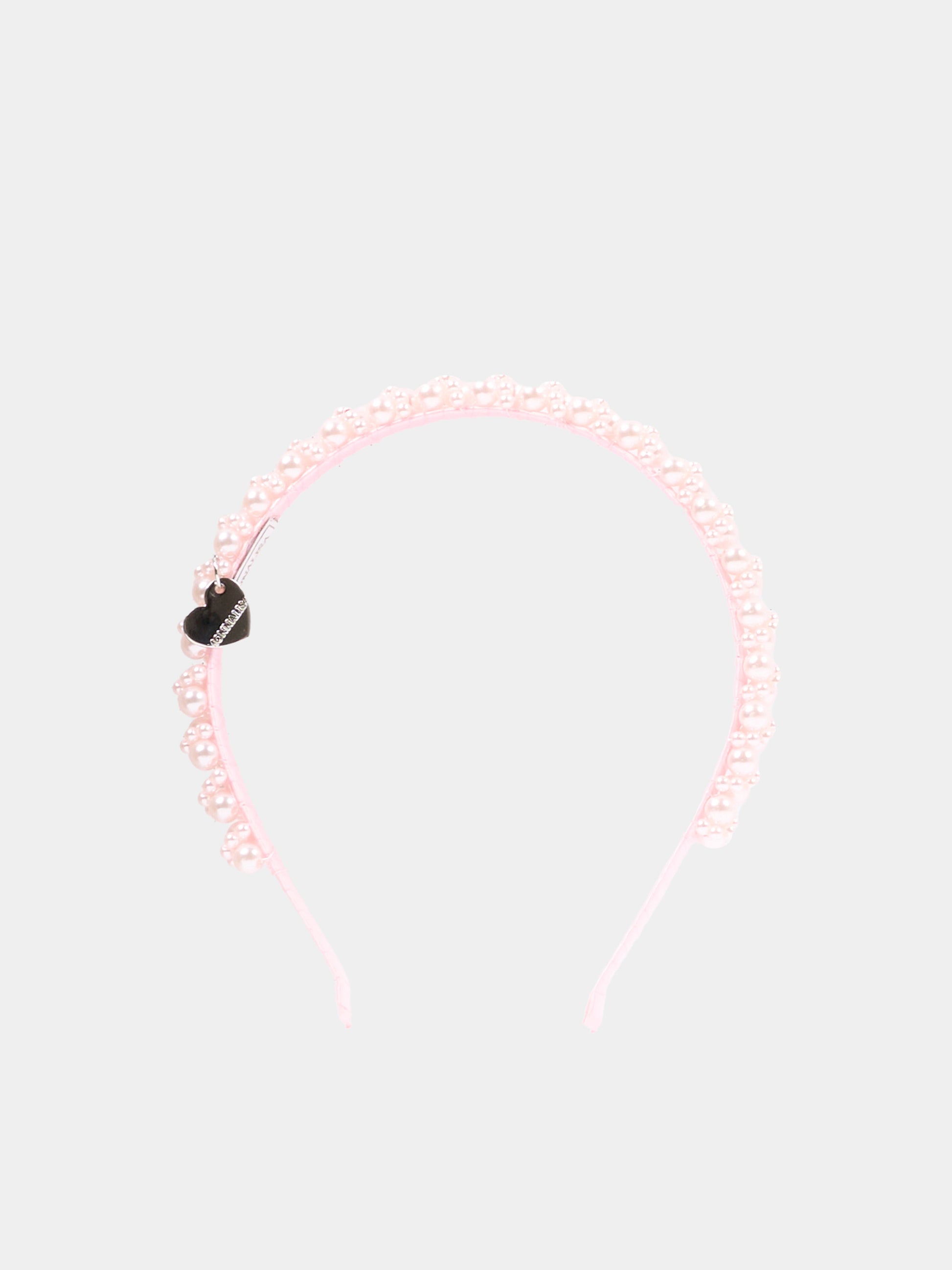 Cerchietto rosa per bambina con perle,Monnalisa,17G006 - 7759 - 0090