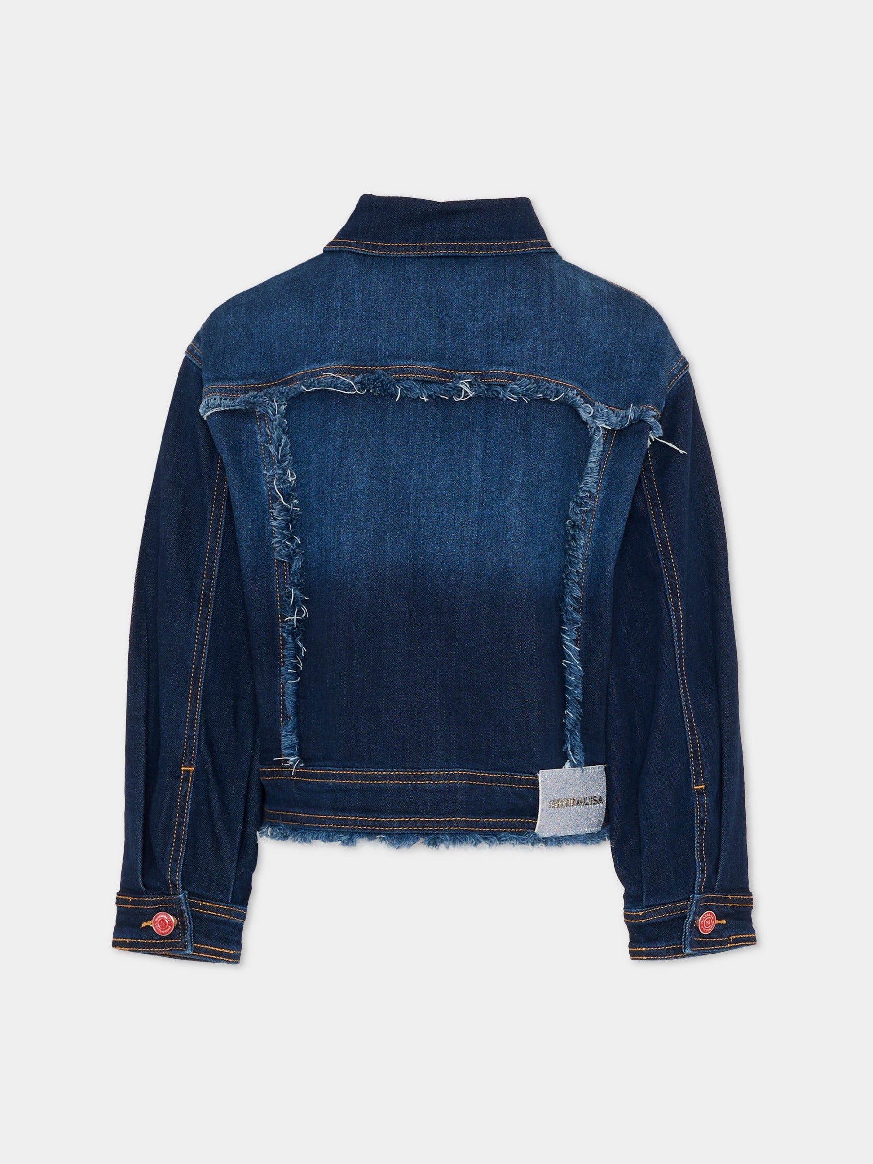 Giubbotto di jeans denim per bambina con Hello Kitty,Monnalisa,19G101 - 7015 - 0055