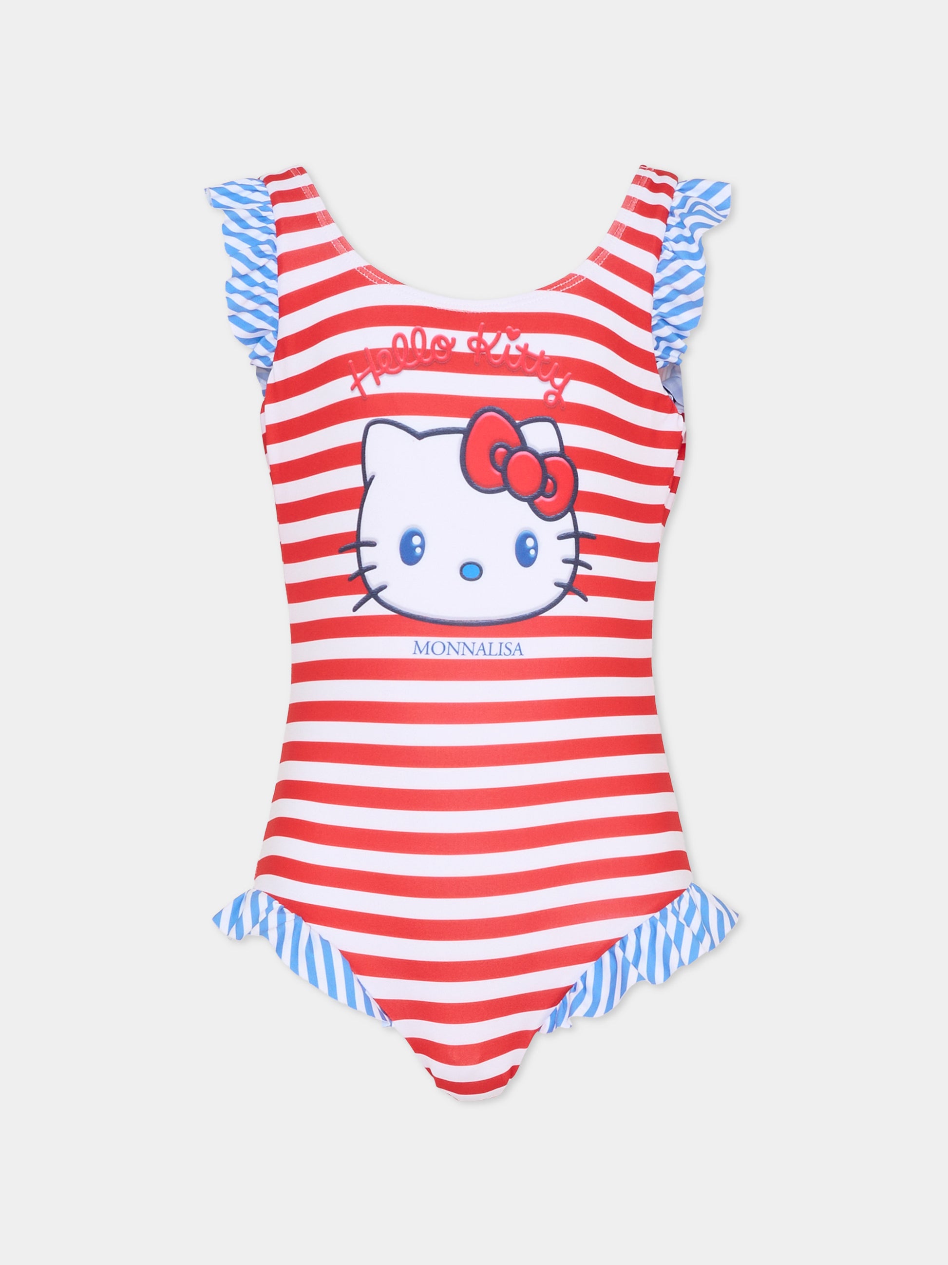 Costume intero rosso per bambina con Hello Kitty,Monnalisa,19G001 - 7050 - 4499