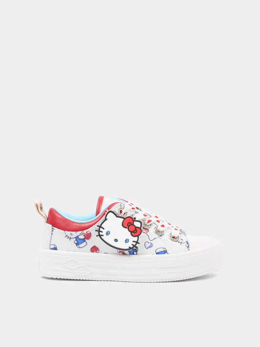 Sneakers bianche per bambina con Hello Kitty,Monnalisa,8CG007 - 7705 - 9944