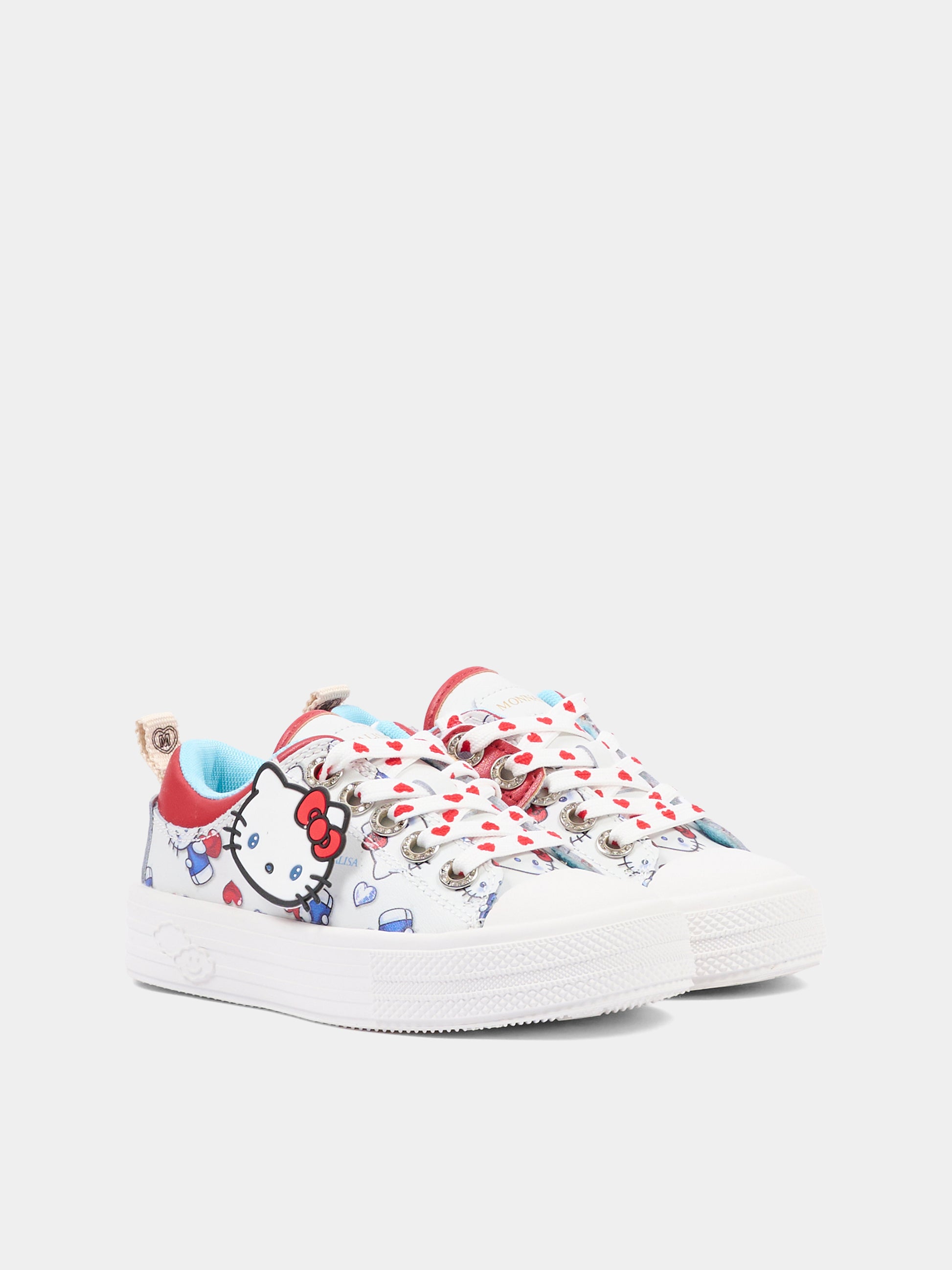 Sneakers bianche per bambina con Hello Kitty,Monnalisa,8CG007 - 7705 - 9944