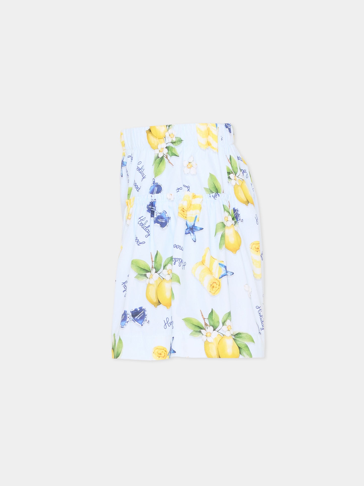 Shorts multicolor per bambina con limoni,Monnalisa,11G417 - 7624 - 0052