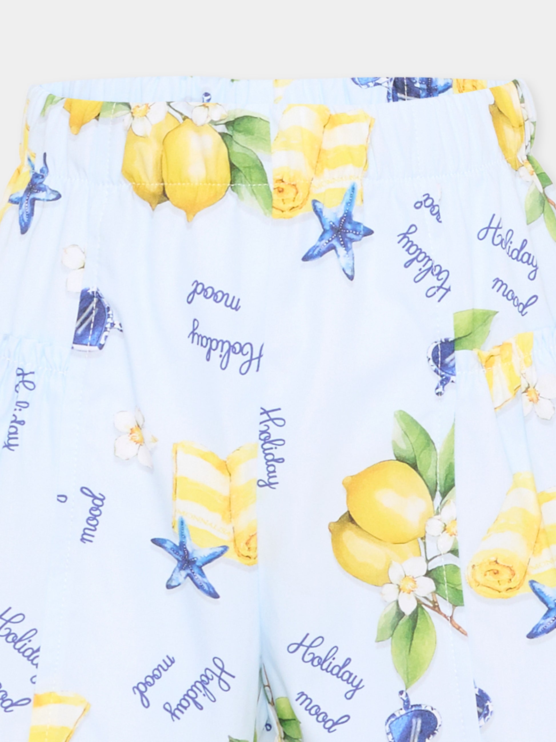 Shorts multicolor per bambina con limoni,Monnalisa,11G417 - 7624 - 0052