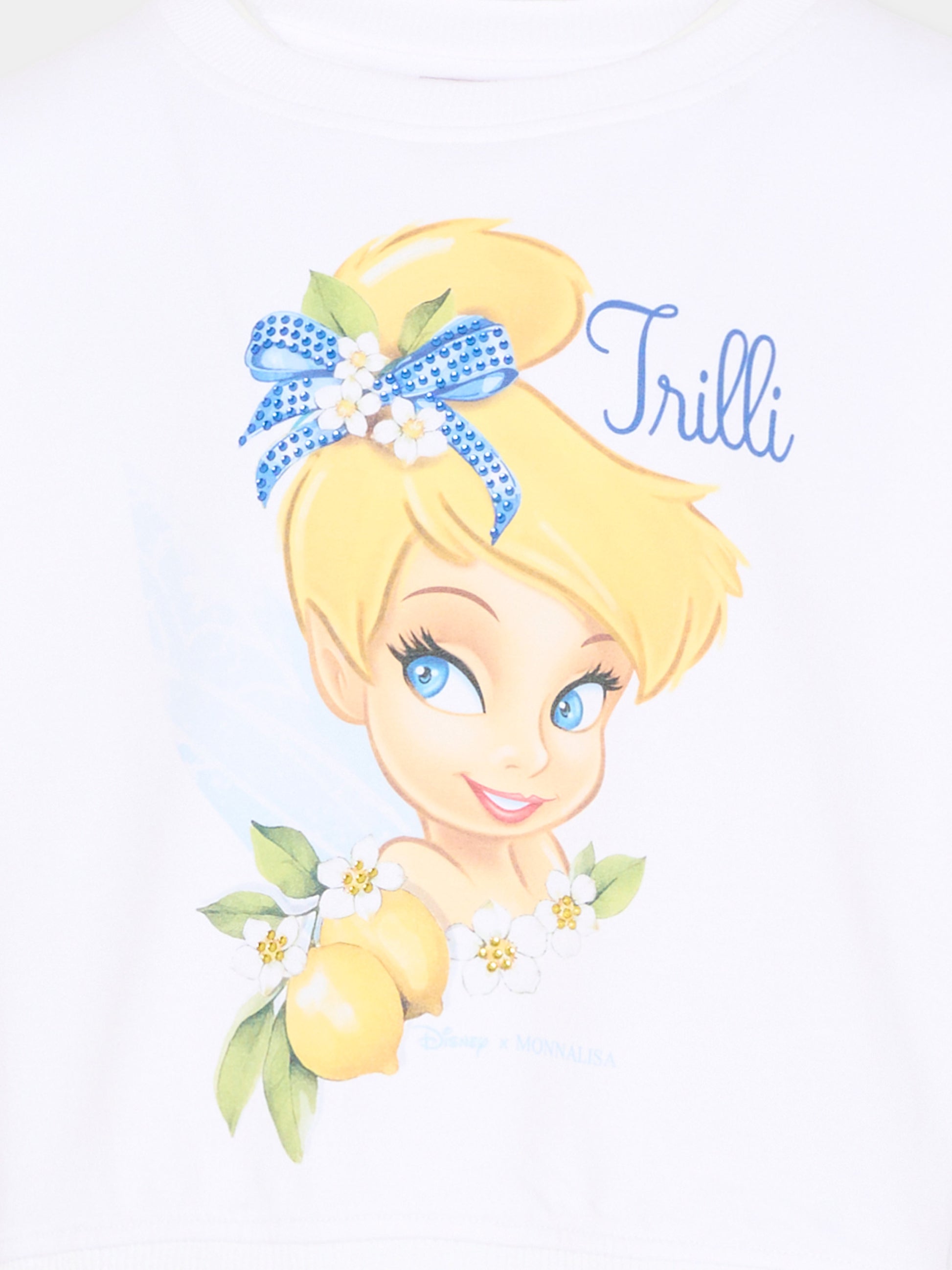 Felpa bianca Trilli per bambina,Monnalisa,19G619 - 7031 - 0099