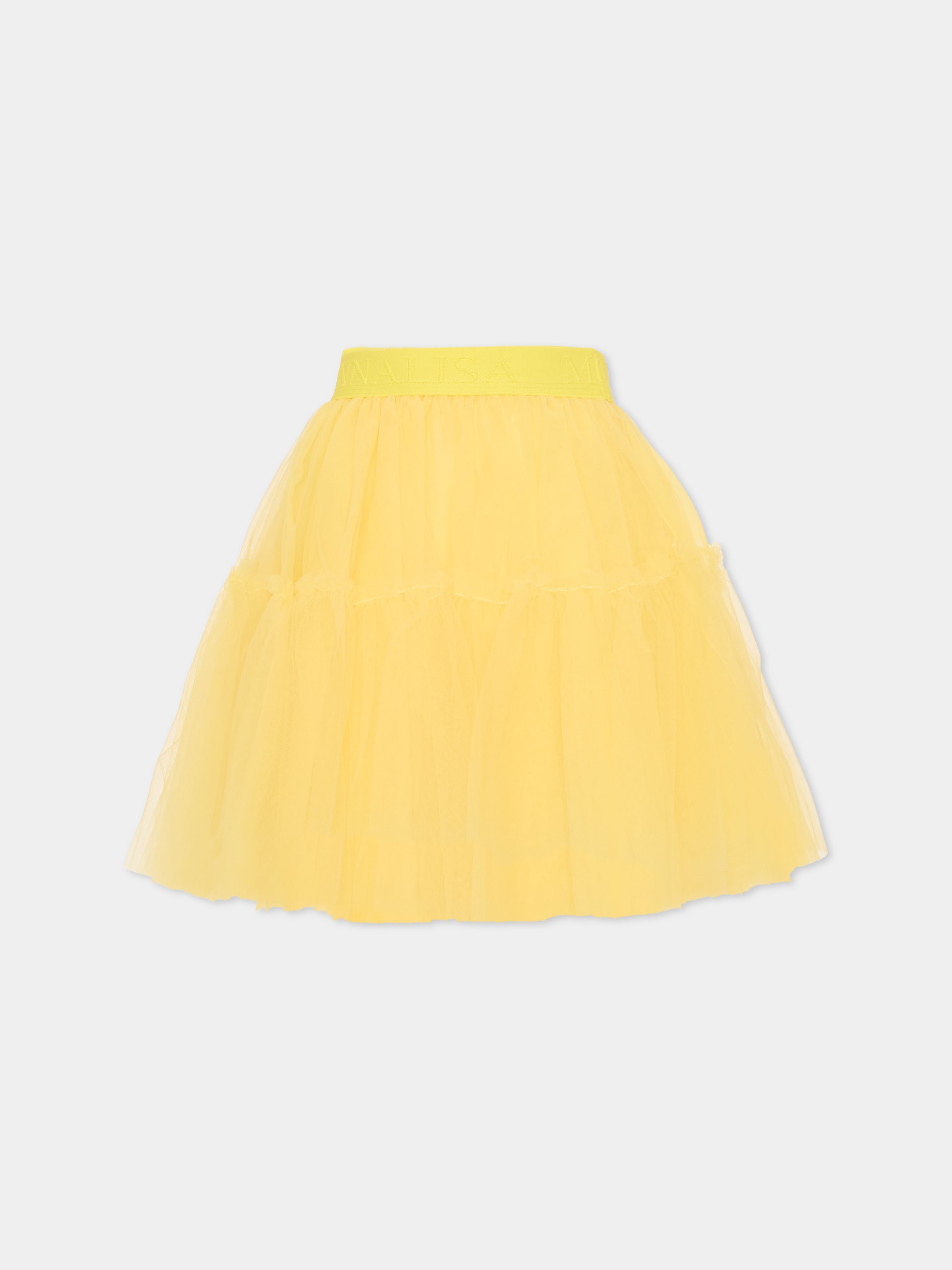 Gonna gialla per bambina in tulle,Monnalisa,17GGON - T9945 - 0014