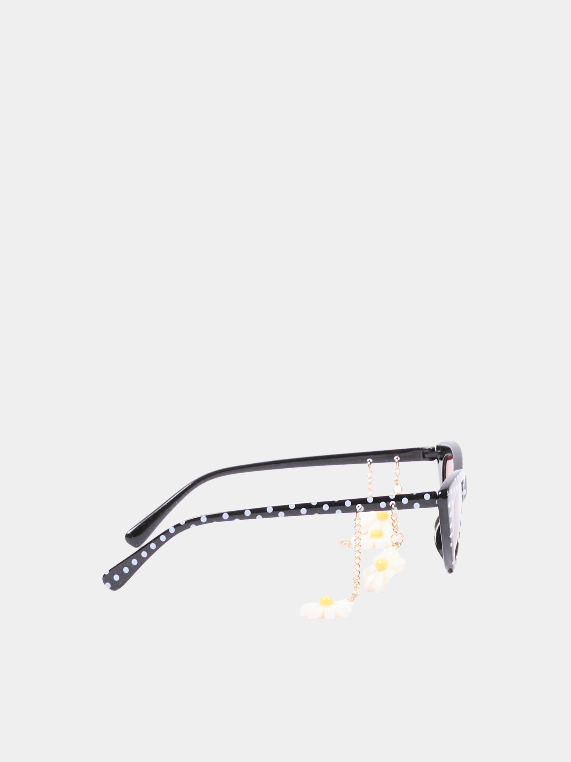 Occhiali da sole neri per bambina a pois,Monnalisa,19G023 - 7073 - 5099