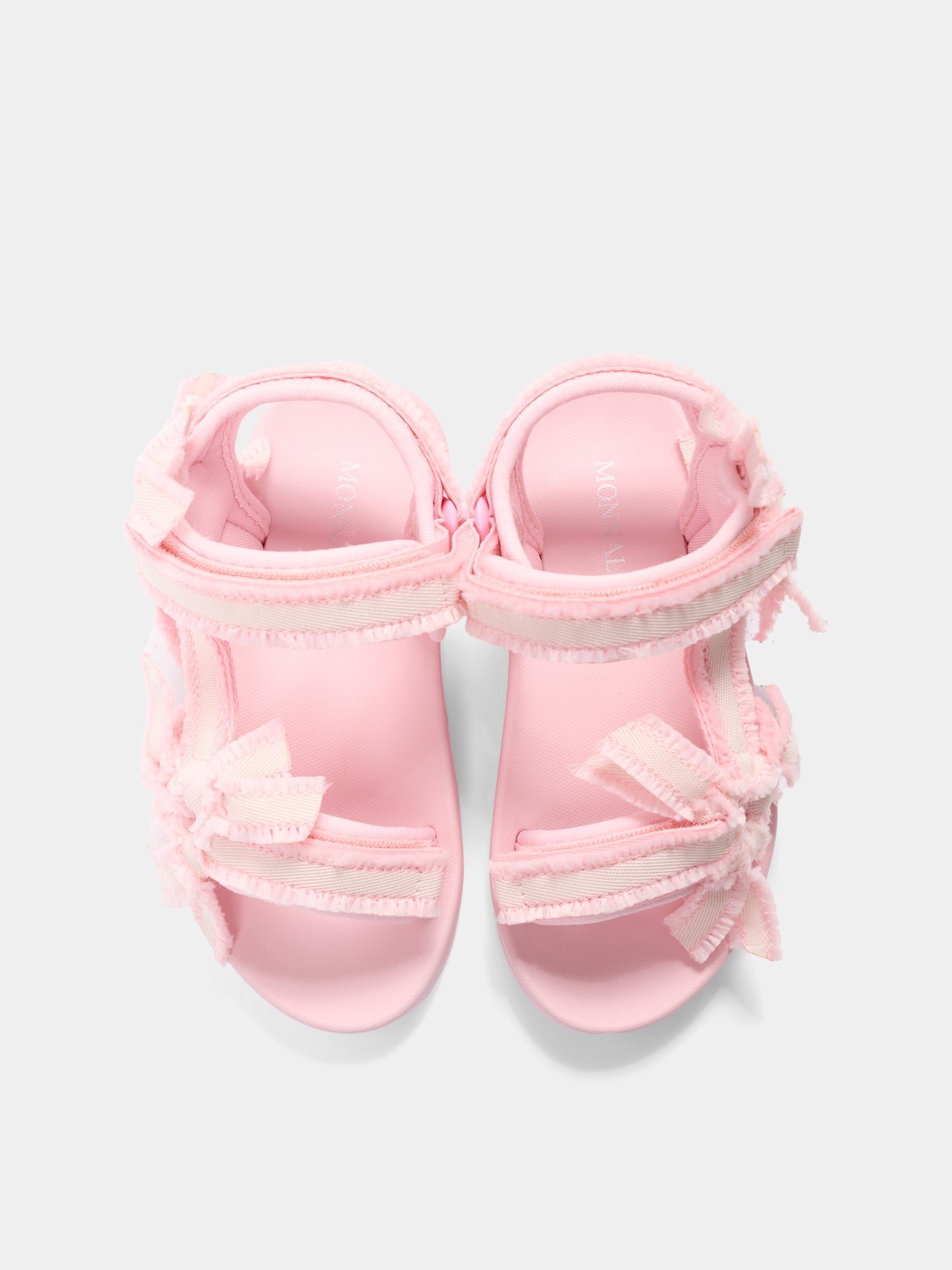 Sandalo rosa per bambina con fiocchi,Monnalisa,8CG000 - 7700 - 9990