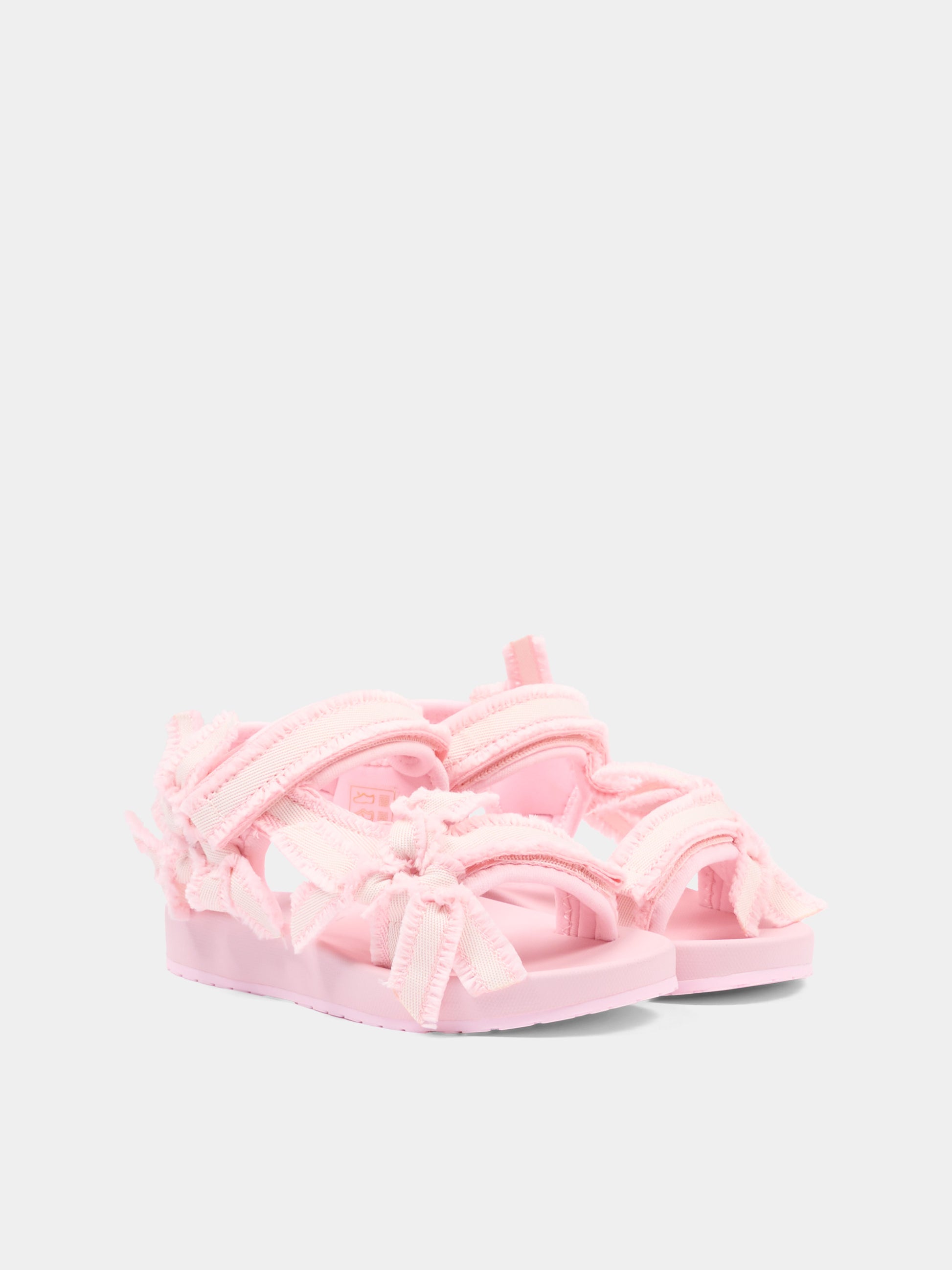 Sandalo rosa per bambina con fiocchi,Monnalisa,8CG000 - 7700 - 9990