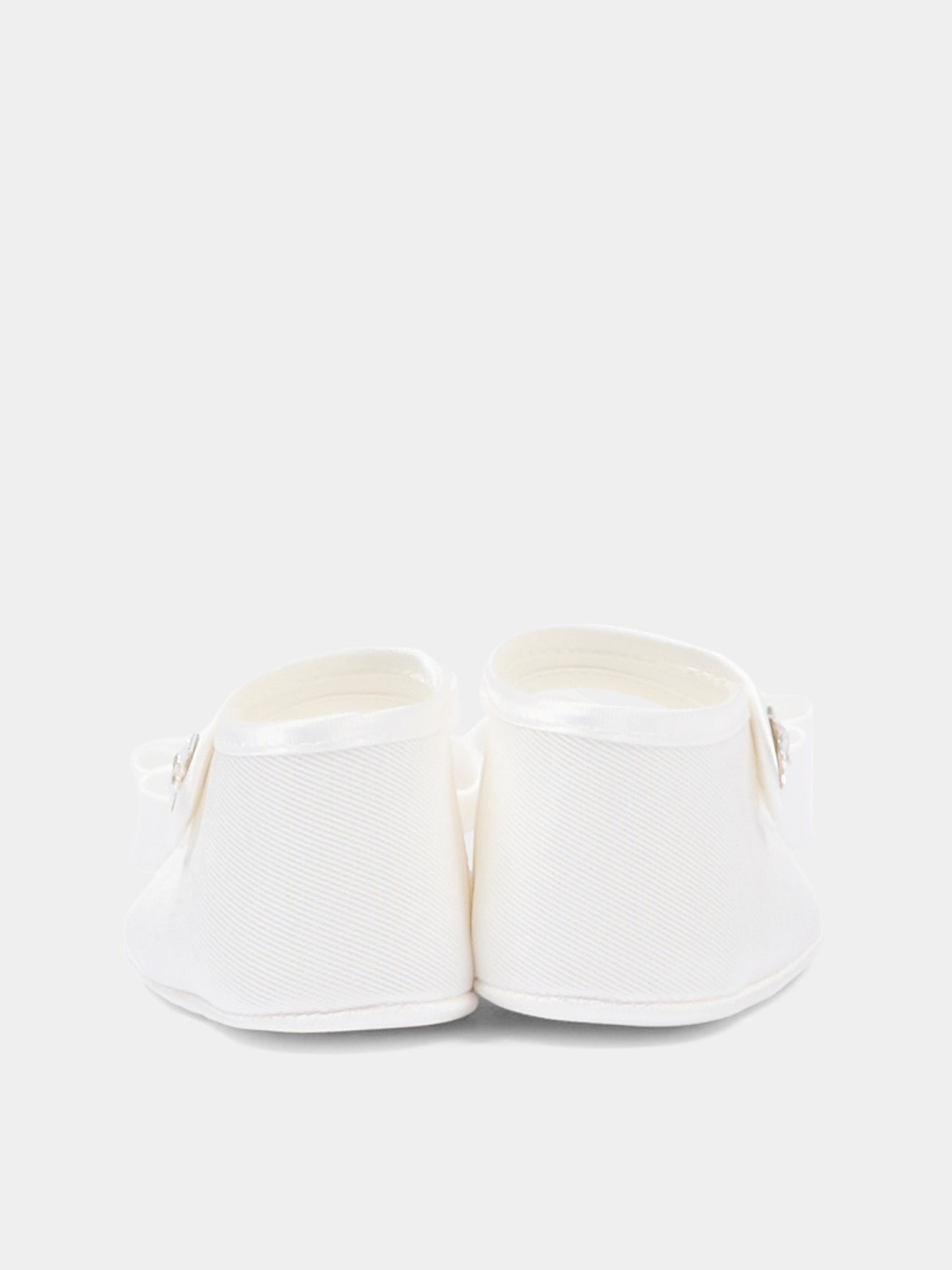 Ballerine bianche per neonata con fiocco,Monnalisa,73G008 - 7302 - 0001