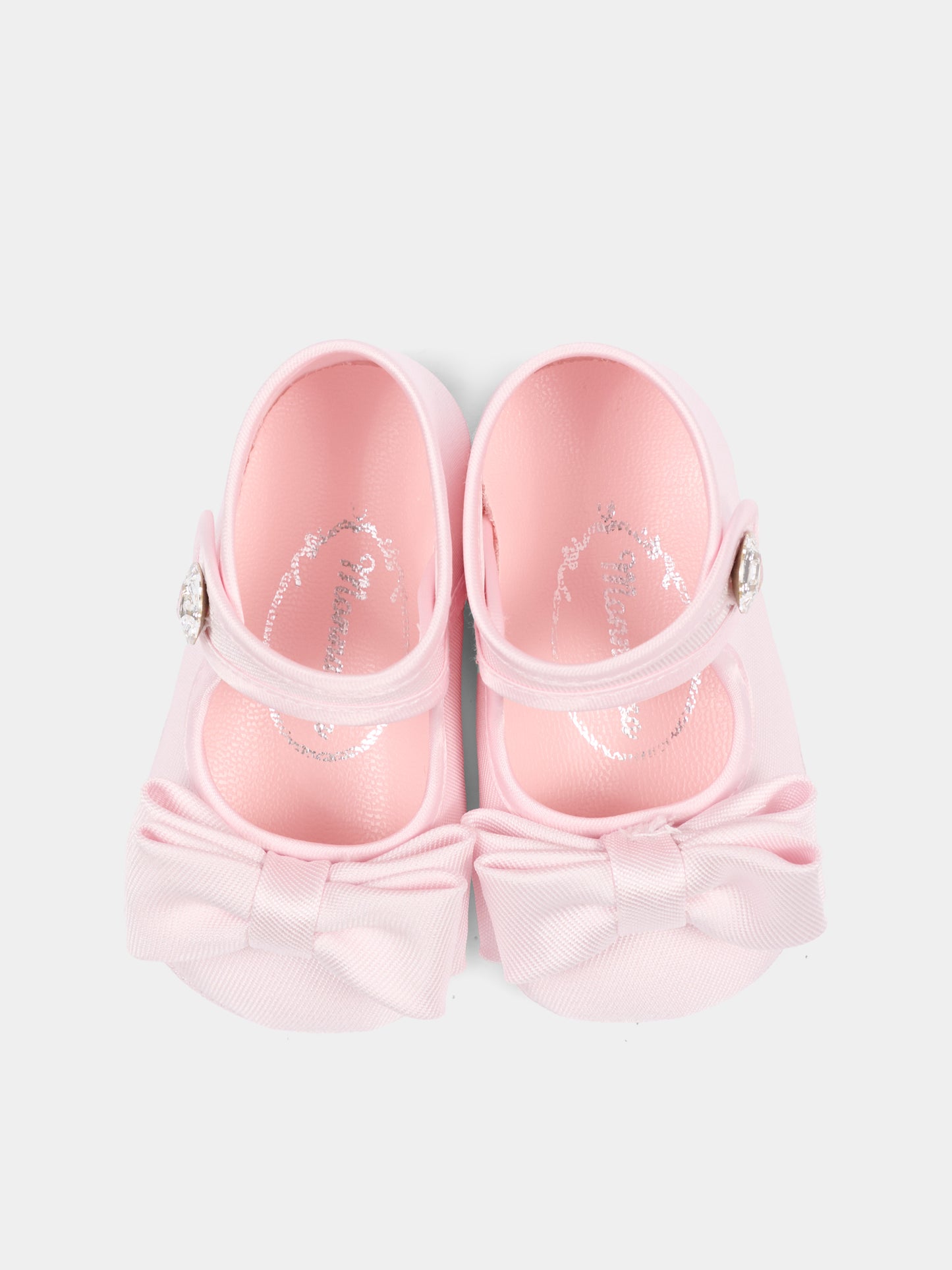 Ballerine rosa per neonata con fiocco,Monnalisa,73G008 - 7302 - 0091