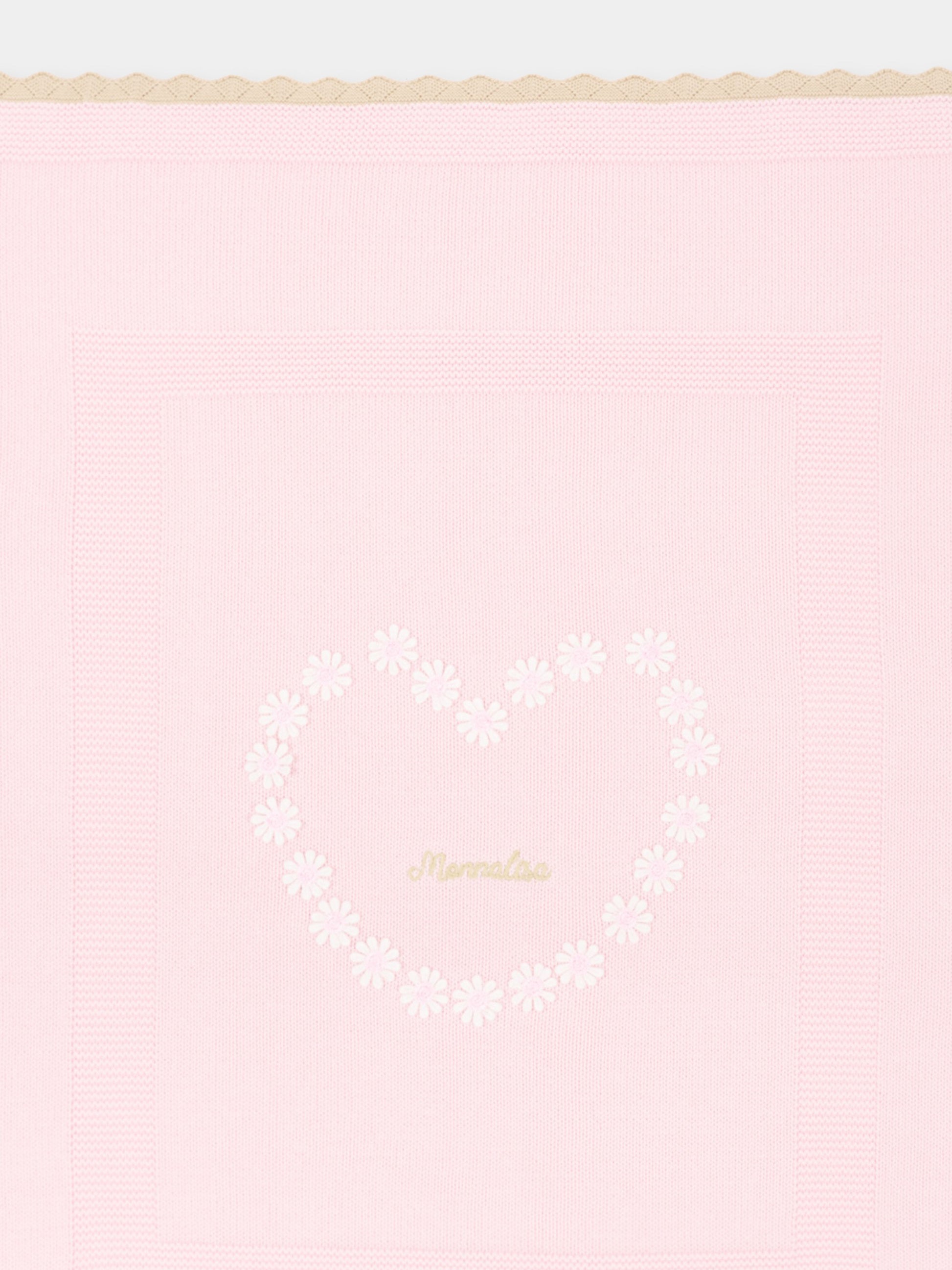 Coperta rosa per neonata con logo,Monnalisa,35G005 - 7040 - 0090