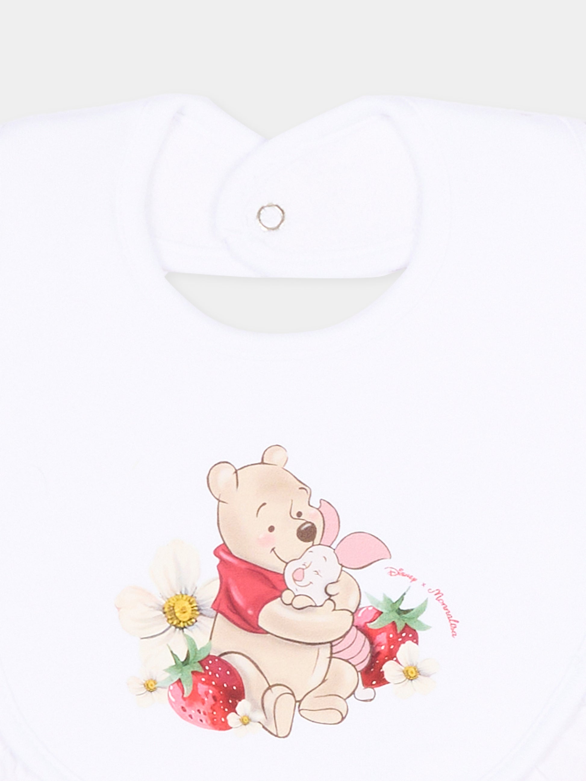 Bavaglino bianco per neonata con Winnie the Pooh,Monnalisa,35G013 - 7084 - 0099