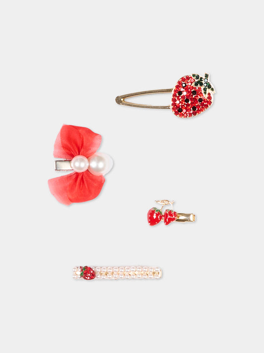 Set fermagli rosso per bambina,Monnalisa,39G018 - 7759 - 0044