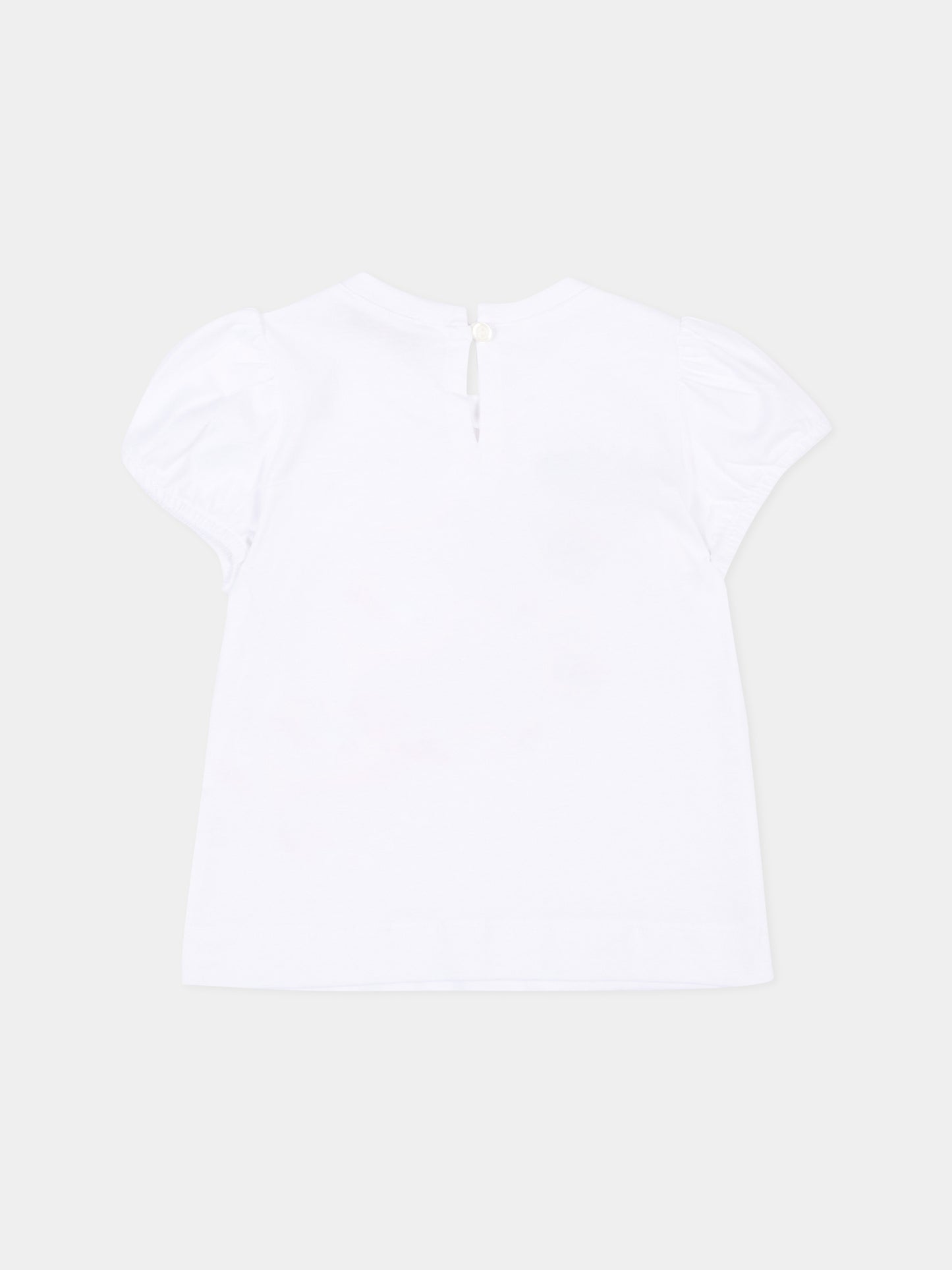 T-shirt bianca per neonata con fragole,Monnalisa,39G613 - 7002 - 0099