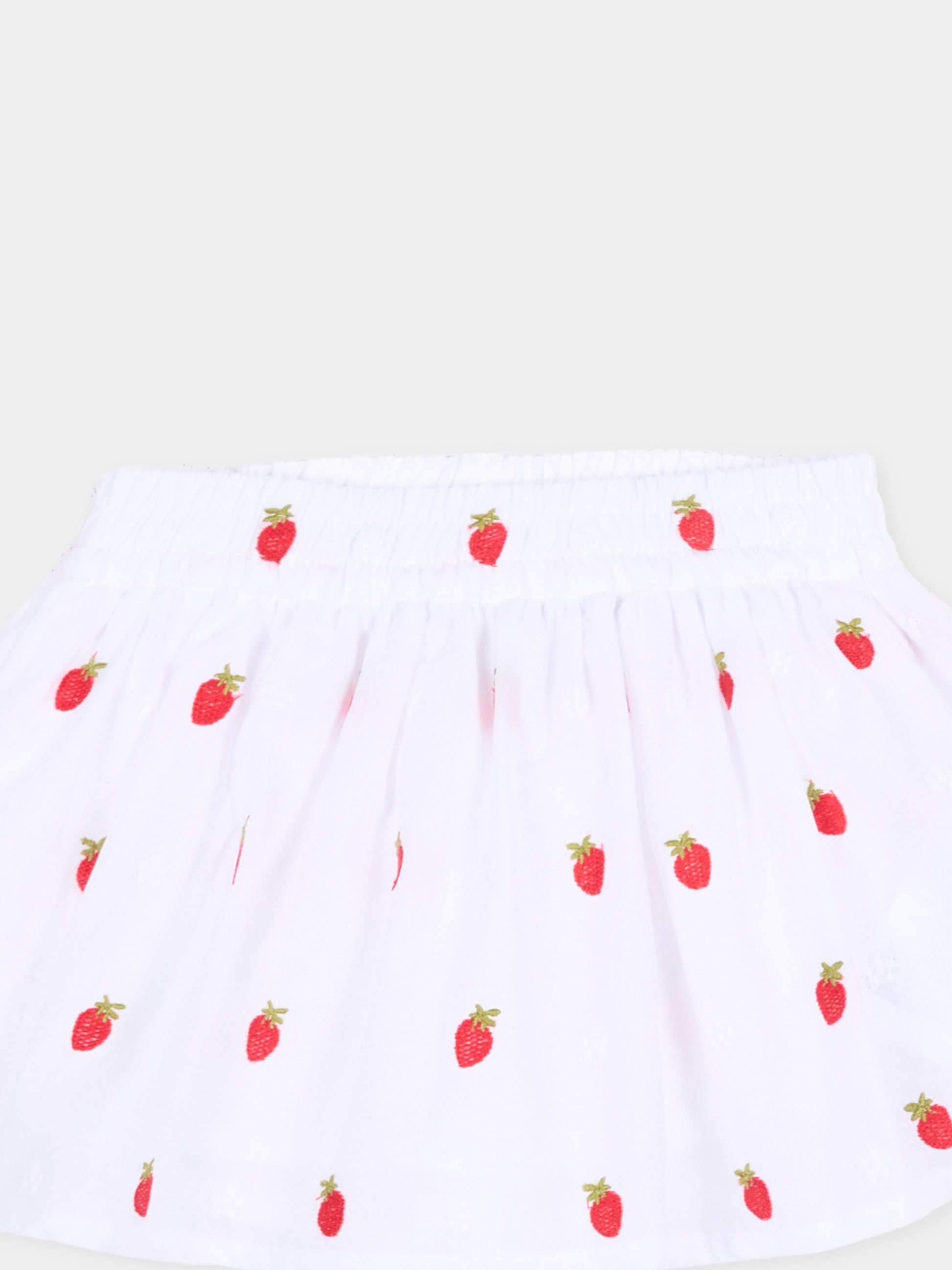 Shorts bianchi per neonata con fragole,Monnalisa,31G413 - 7944 - 9944