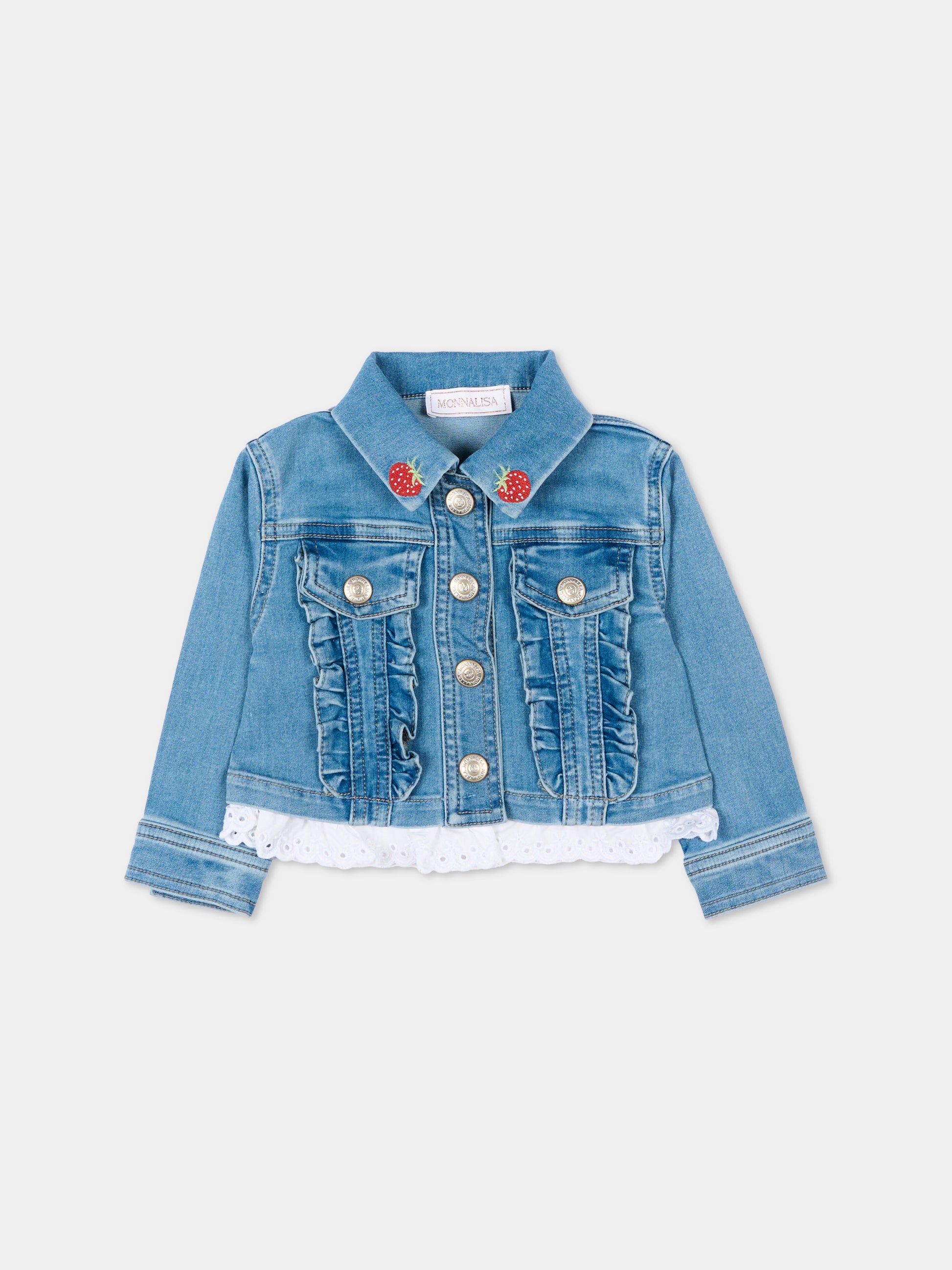 Giubbotto denim per neonata con Winnie Pooh,Monnalisa,39G103 - 7017 - 0062